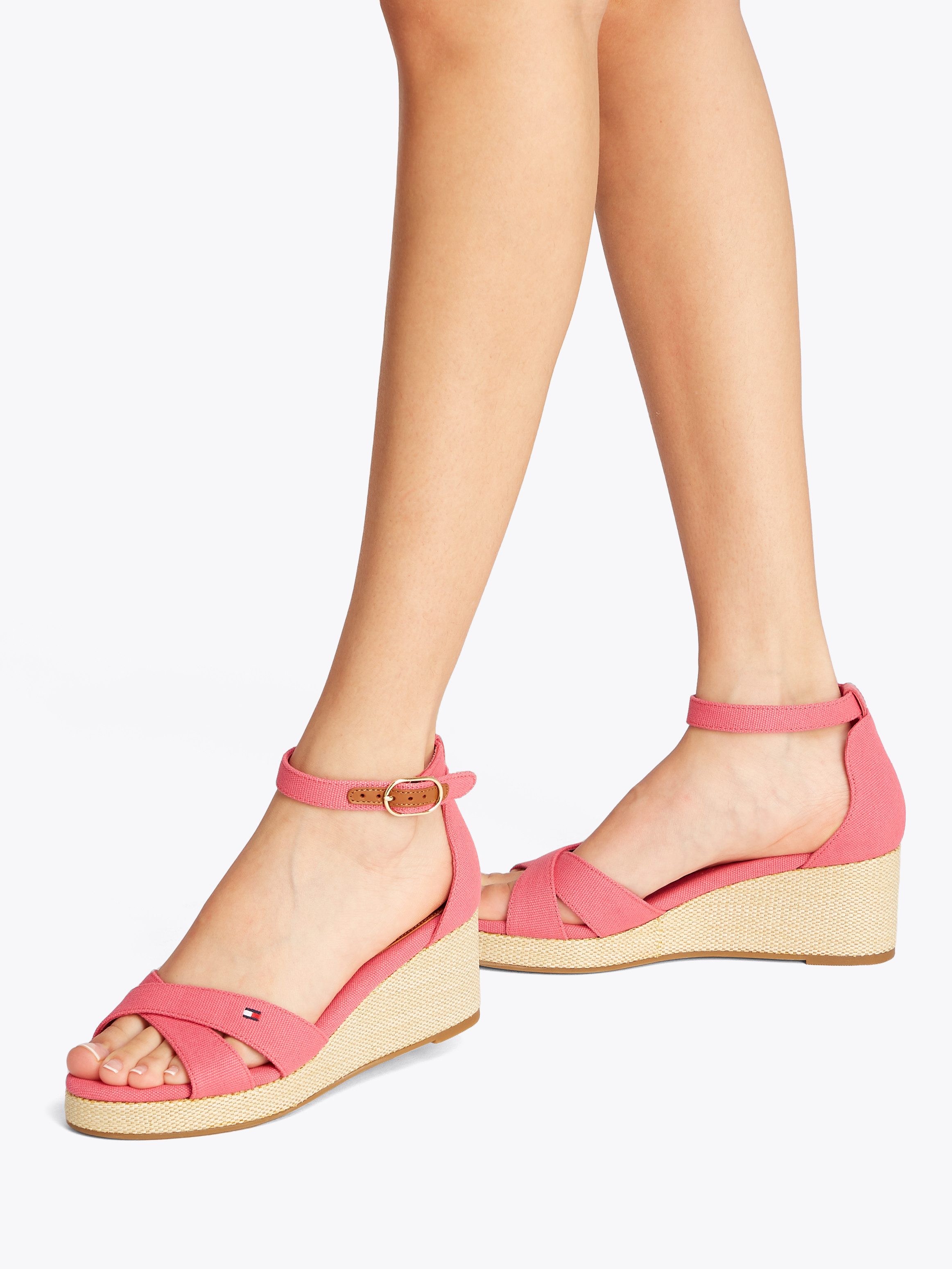Tommy Hilfiger Sleehaksandaaltjes FLAG CRISS-CROS MID WEDGE ESPAD