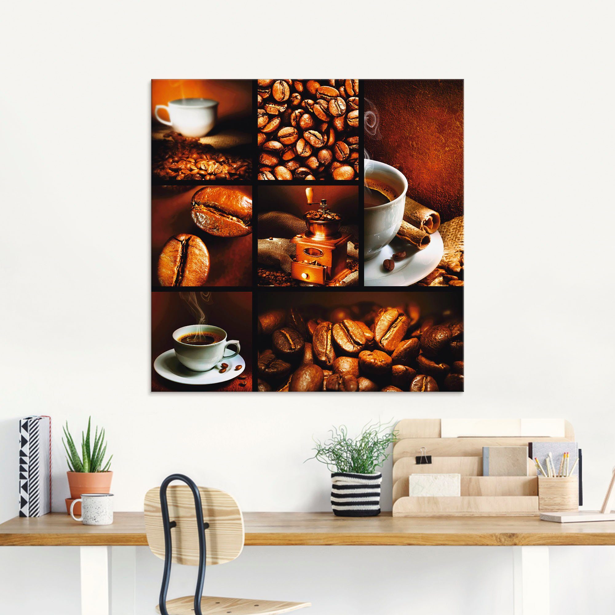 Artland Print op glas Koffie collage in verschillende maten