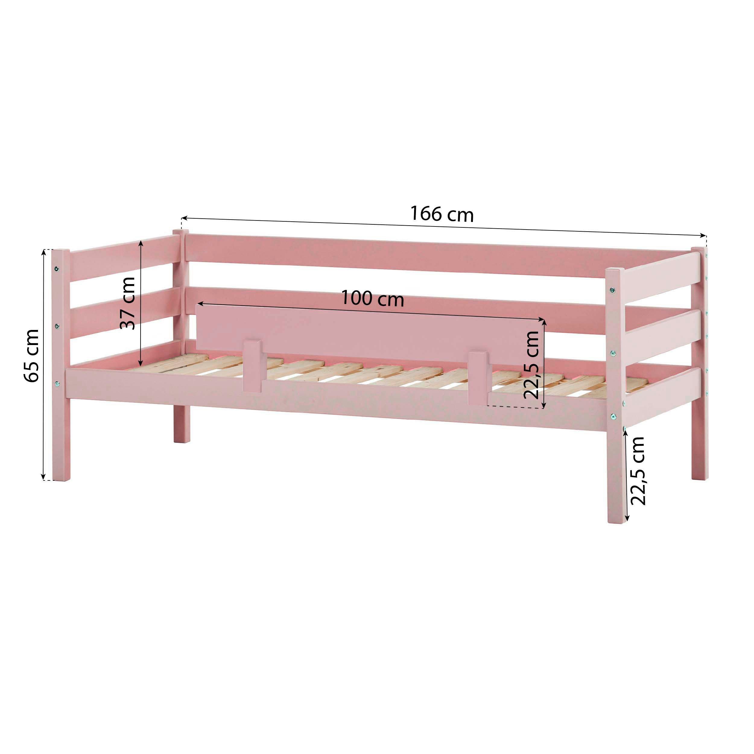 Hoppekids 1-persoonsledikant ECO Comfort kinderbed, massief grenenhout, tienerbed inclusief lattenbodem (set)