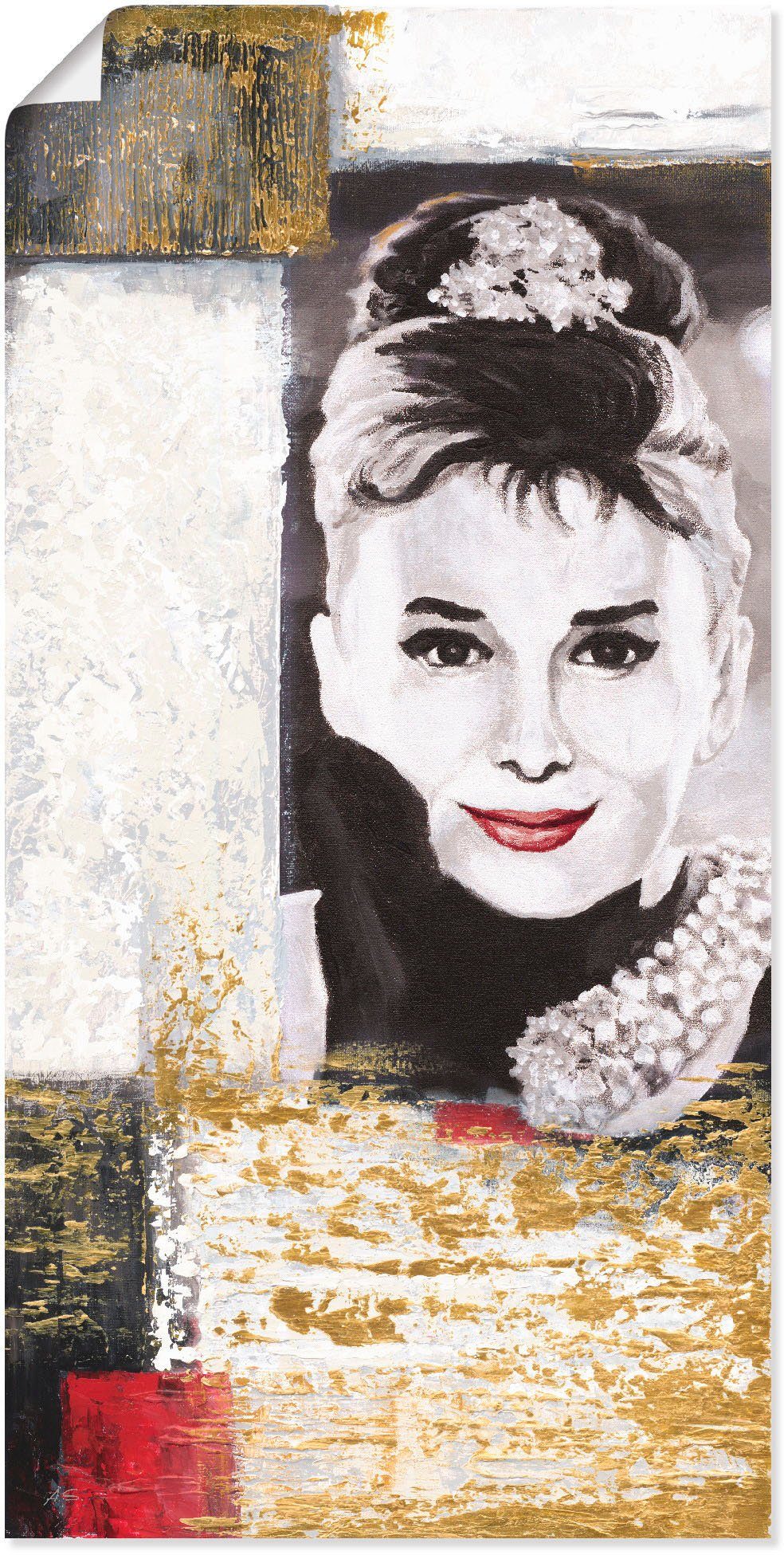 Artland Artprint Hollywood legenden VI - Audrey Hepburn in vele afmetingen & productsoorten -artprint op linnen, poster, muursticker / wandfolie ook geschikt voor de badkamer (1 st