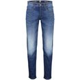 lerros slim fit jeans lichte slijtage-effecten blauw