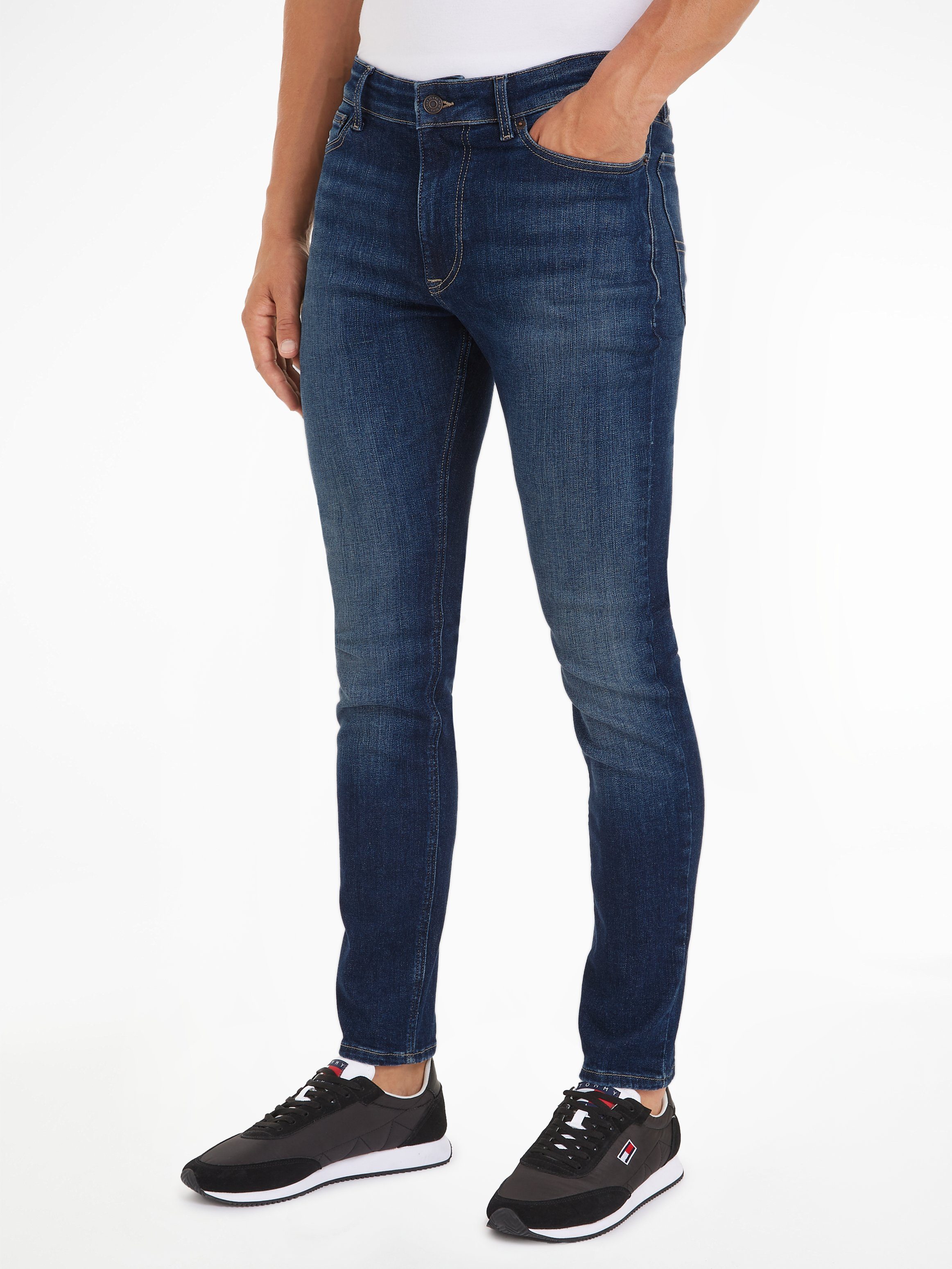 TOMMY JEANS Skinny fit jeans Simon Skinny Jeans Slim heren skinny jeans maat 30 blauw