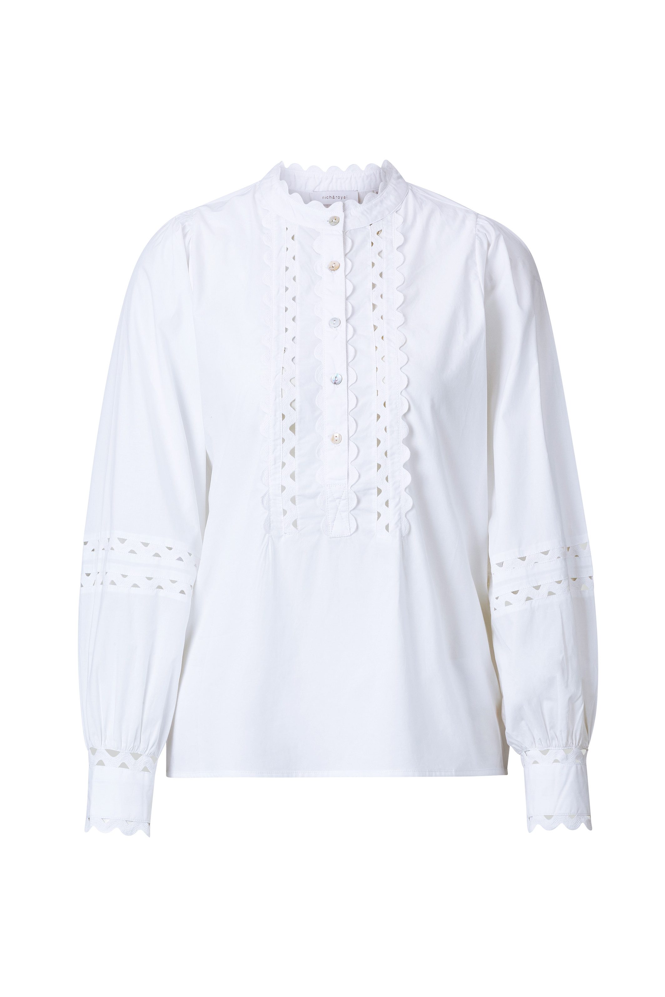 Rich & Royal Blouse zonder sluiting Met verkorte knoopsluiting