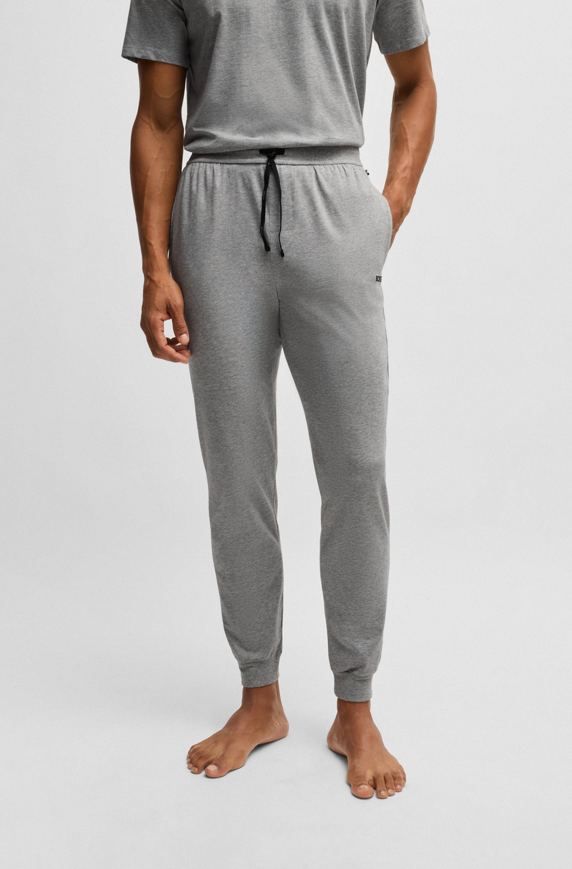 BOSS Sweatbroek Mix&Match Pants met boss print op de trekkoord heren joggingbroeken maat XS (46) grijs