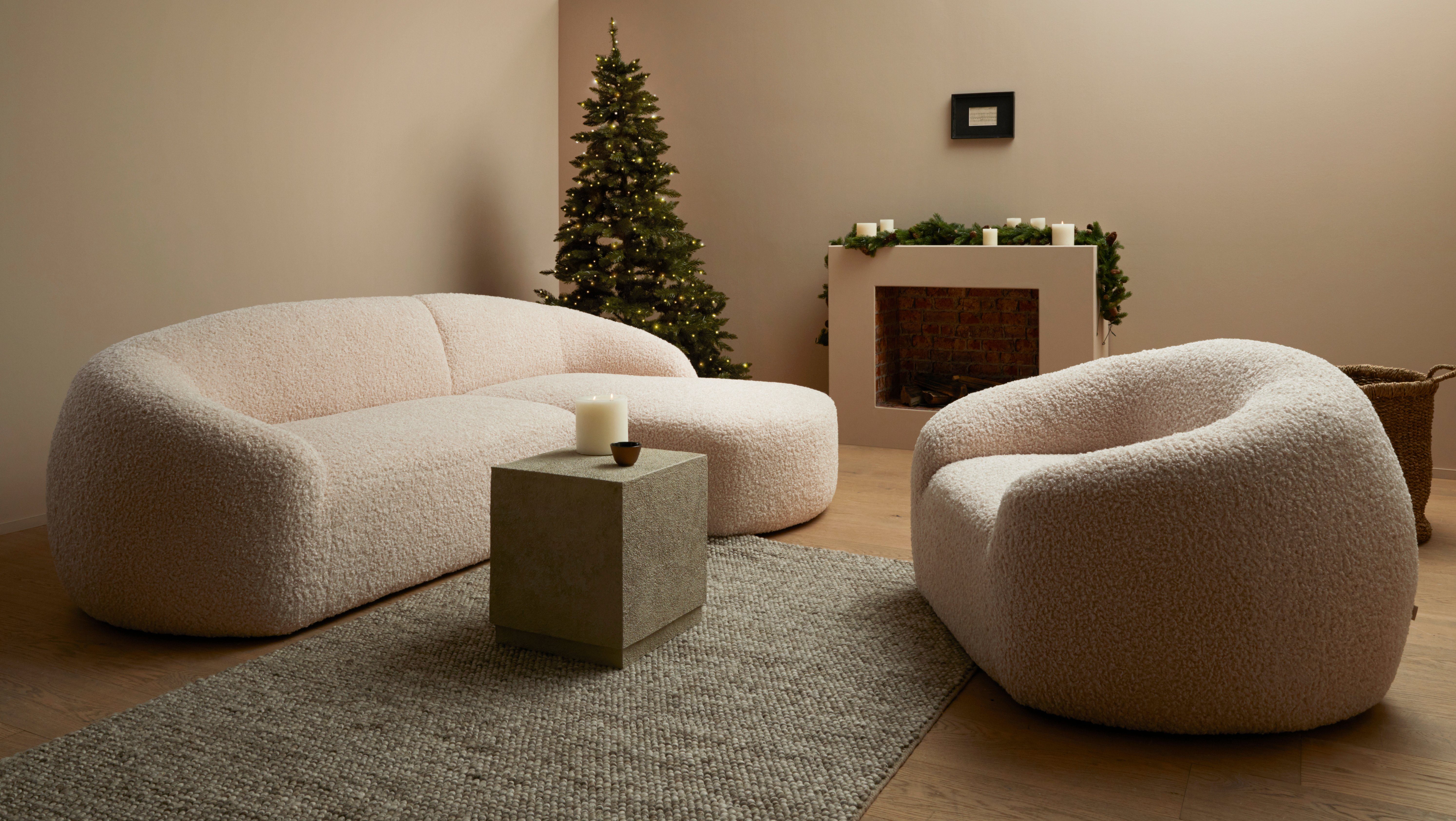 LeGer Home by Lena Gercke Wollen kleed Ainhoa, handgeweven, wol uni, wol, handgeweven vloerkleed, woonkamer, slaapkamer, eetkamer