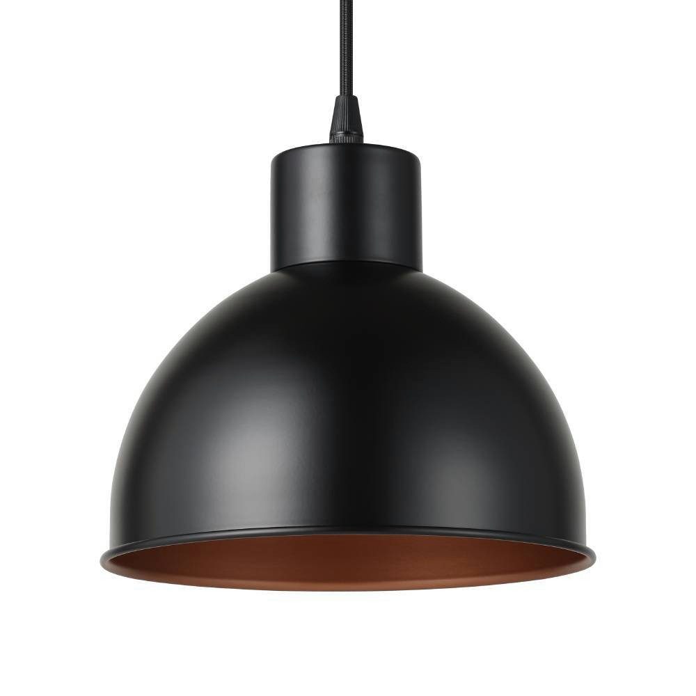 EGLO Hanglamp TRURO 1 hanglamp, eettafellamp, staal, zwart, koper, E27 Vintage hanglamp, Industrial, retro hanglamp, fitting: E27