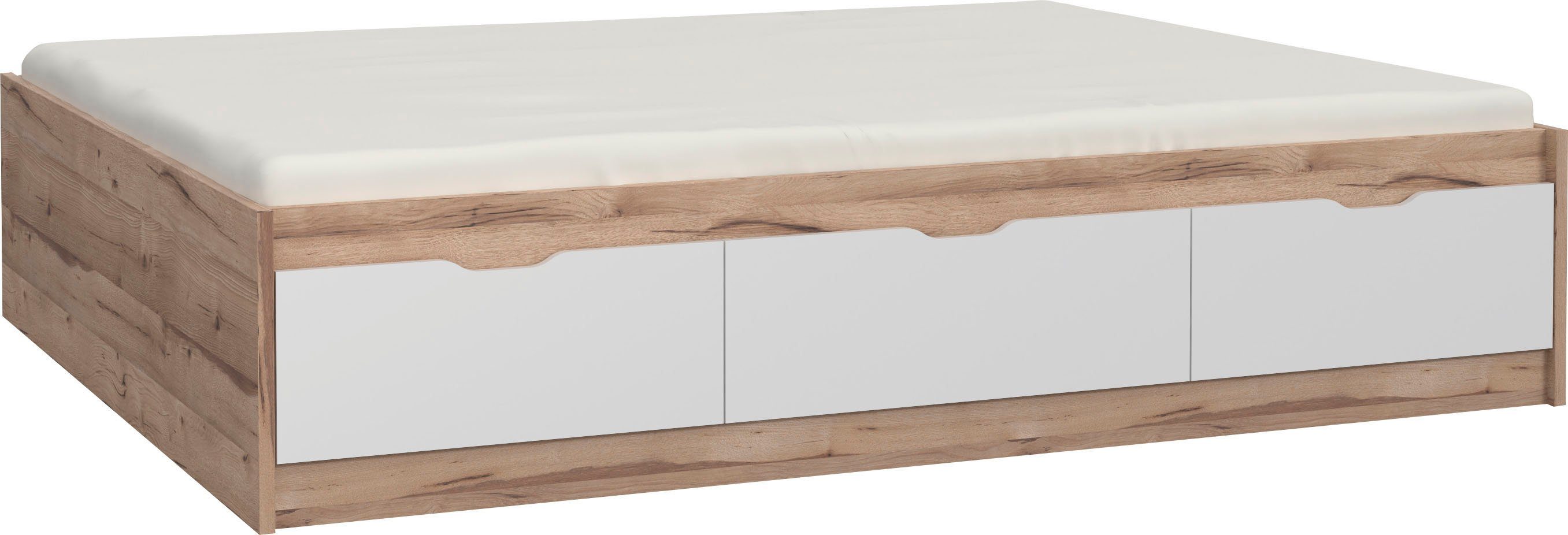 FORTE Ledikant met bergruimte Vankka, veel opbergruimte, Scandinavisch ontwerp