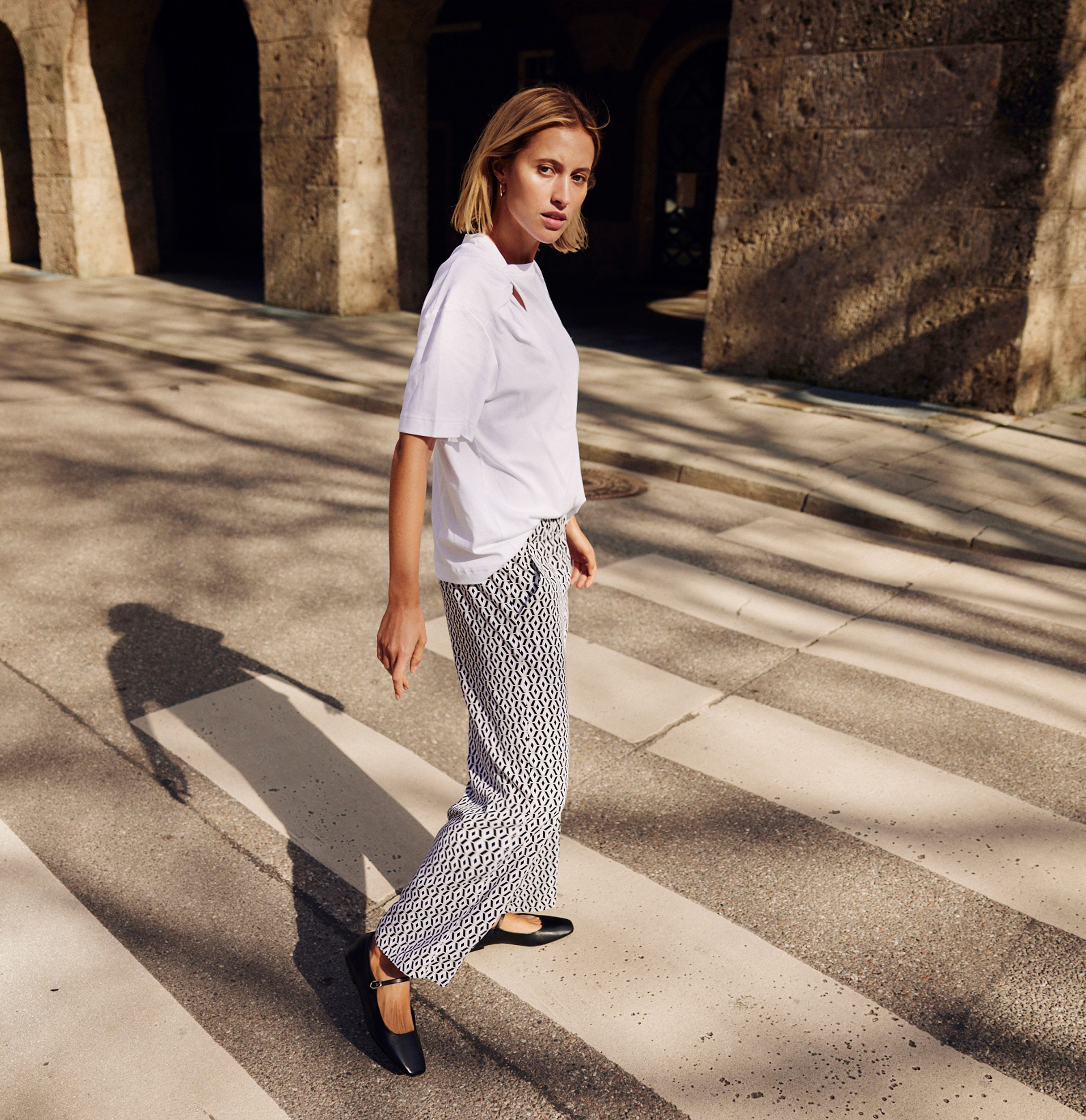 MAC 3 4 broek Chiara Cropped met wijde rechte pijp