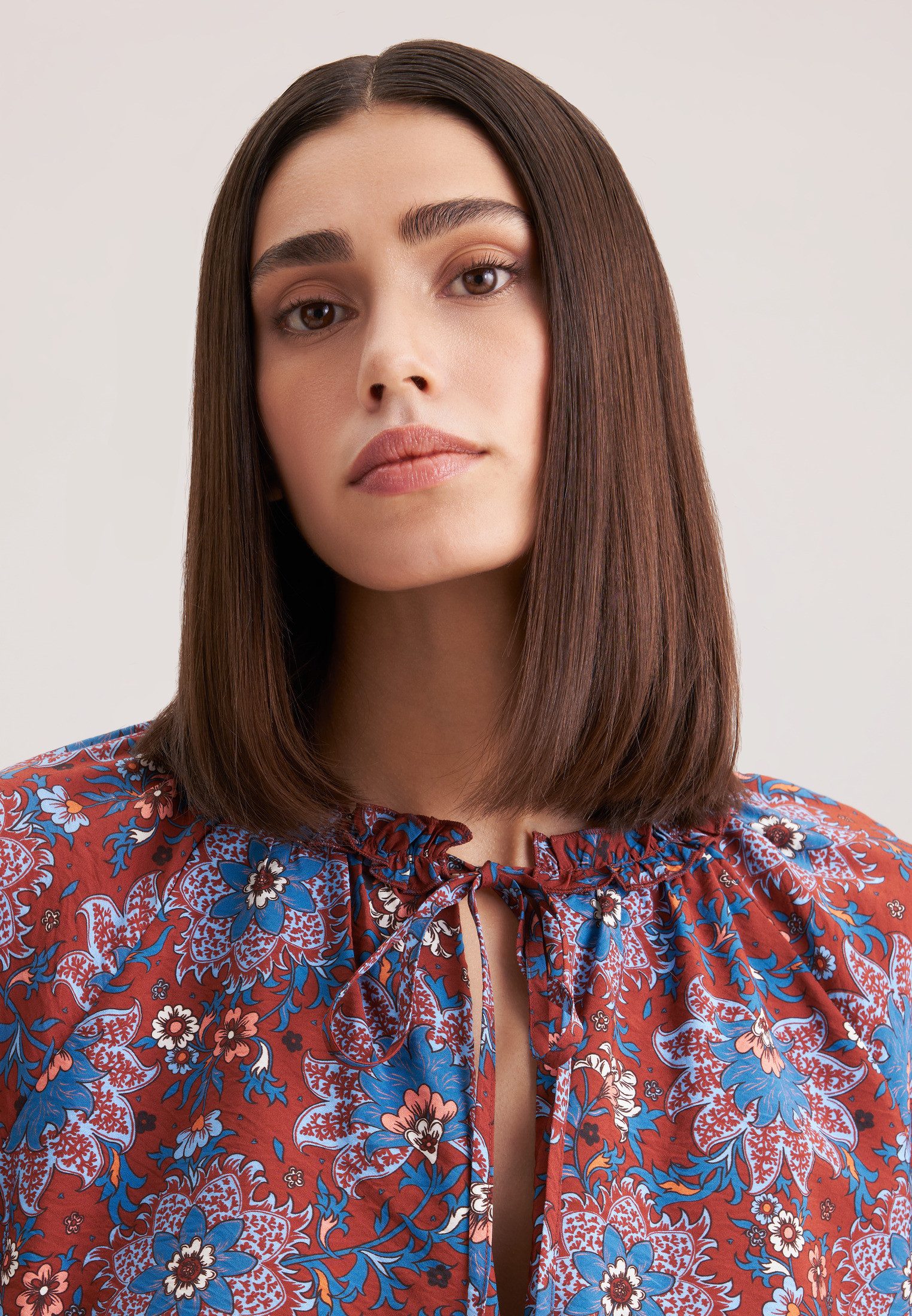 seidensticker Klassieke blouse Zwarte roos Tuniek print