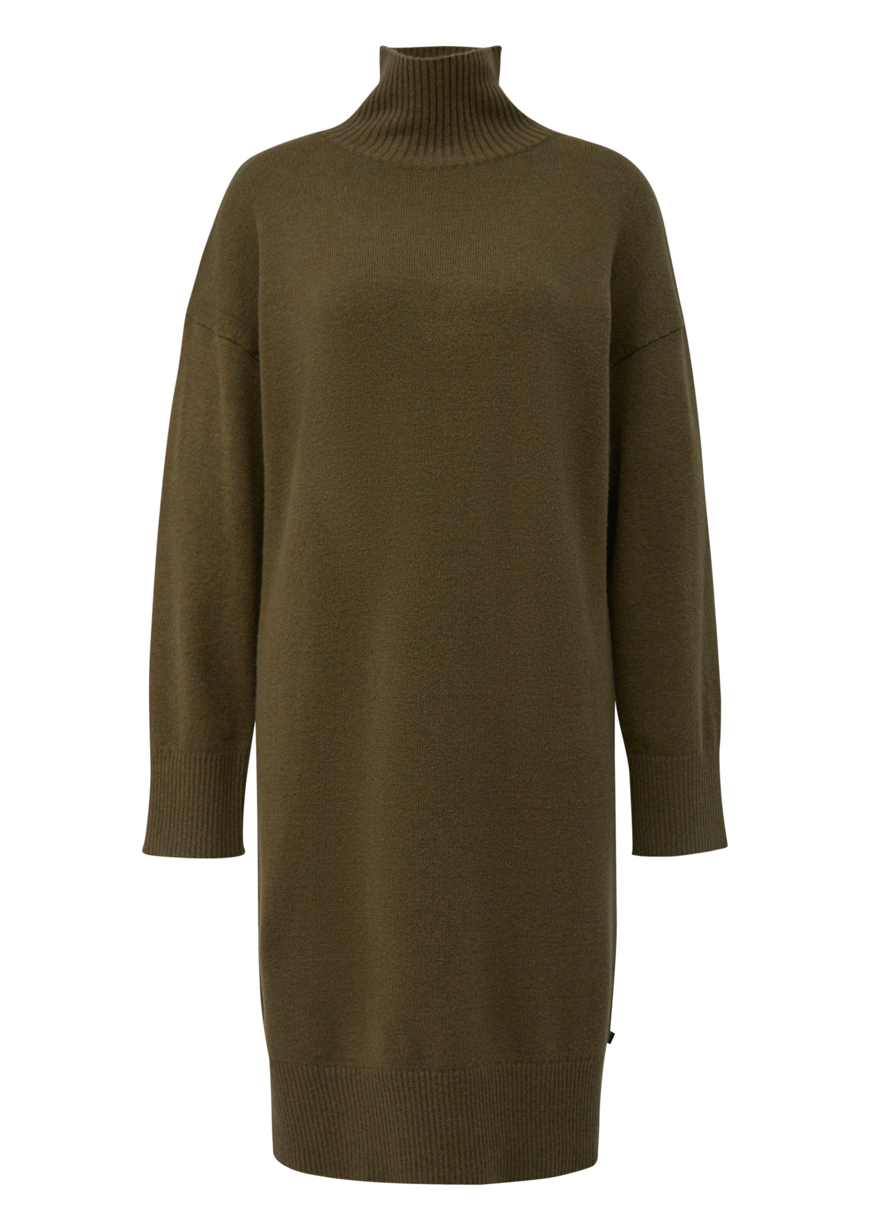 Q/S designed by Gebreide jurk met geribde, staande kraag