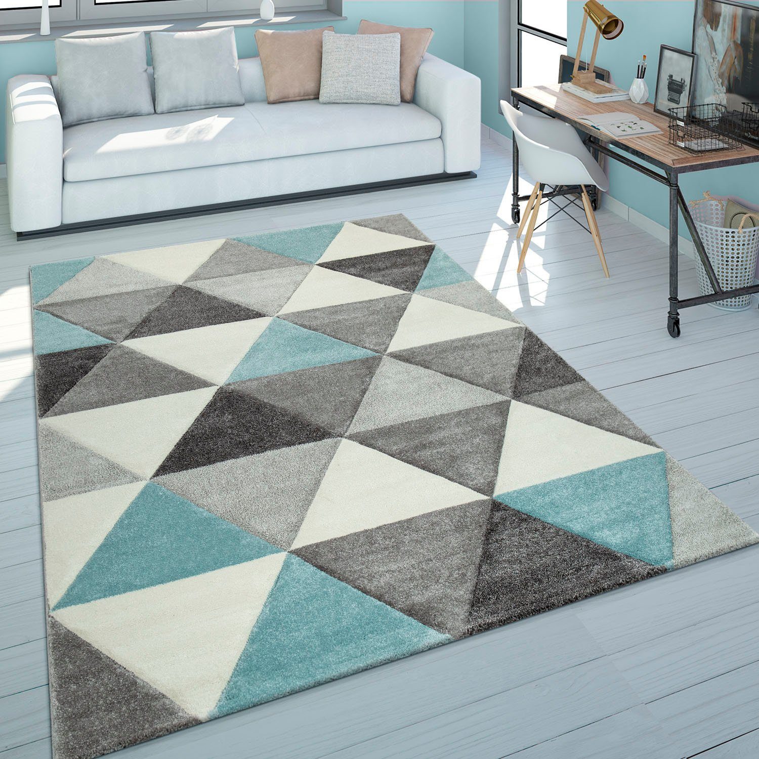 Paco Home Vloerkleed Lara 276 Korte pool, modern geometrisch dessin, pastelkleuren