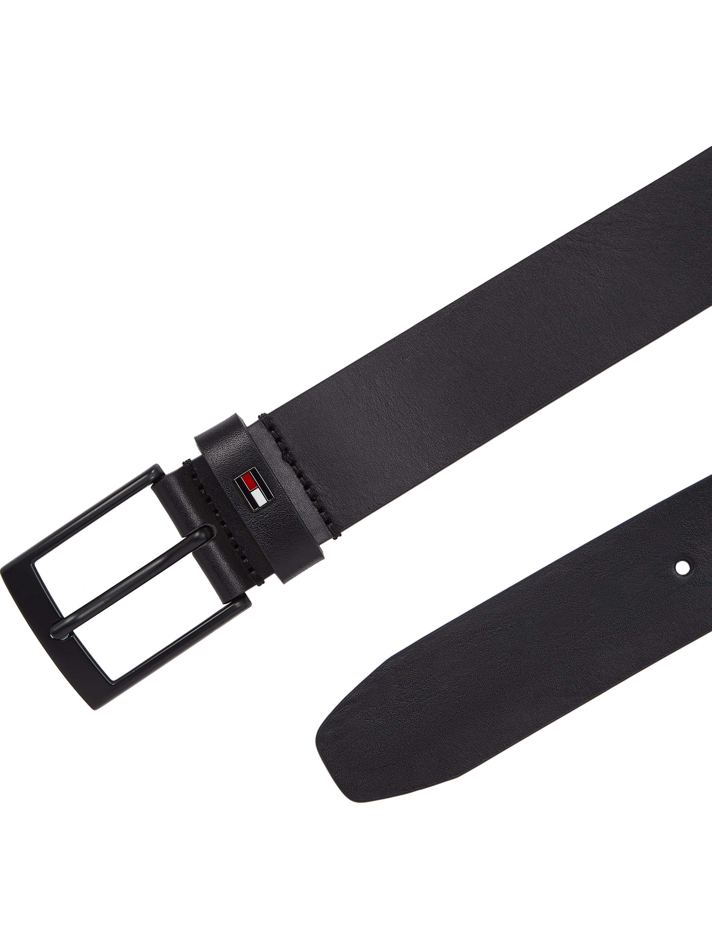 Tommy Hilfiger Leren riem ADAN 3.5 EXT Metalen logopatch, eenvoudige doornsluiting
