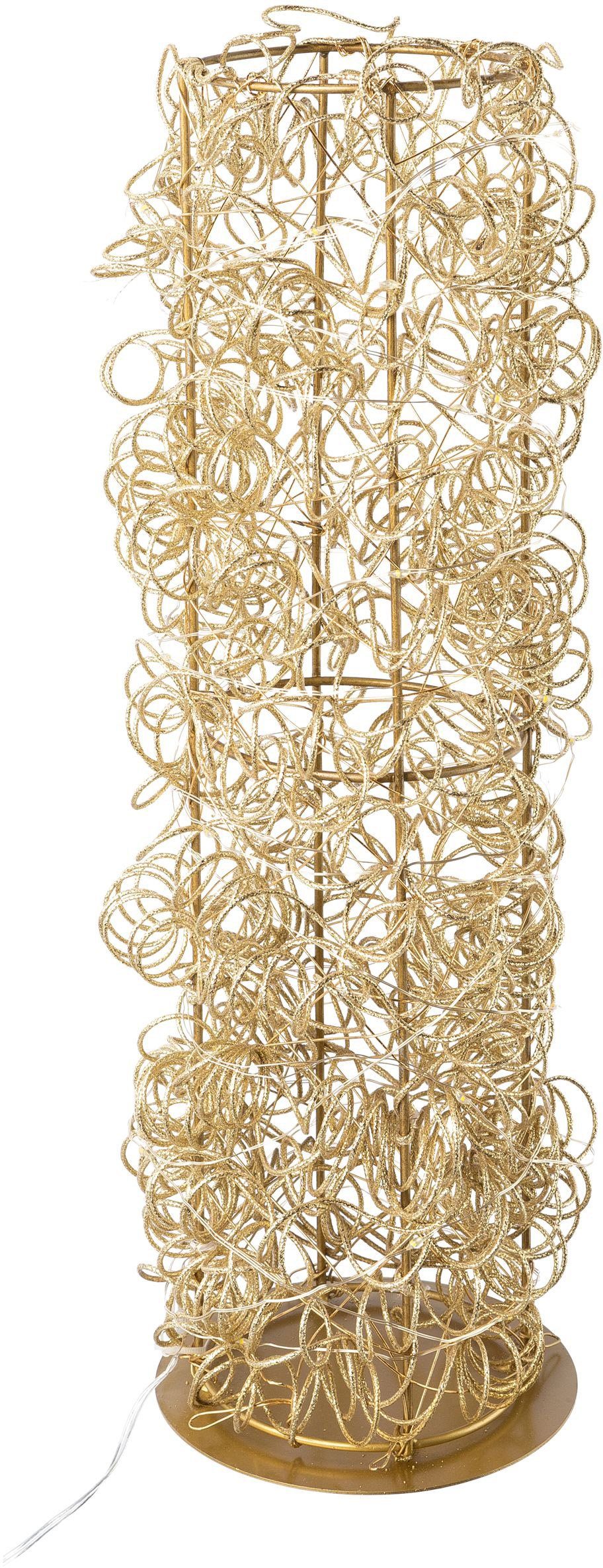 Creativ light Decoratief object Metalen draad - toren Cilinder van draad, batterijgevoed, met timerfunctie (1 stuk)