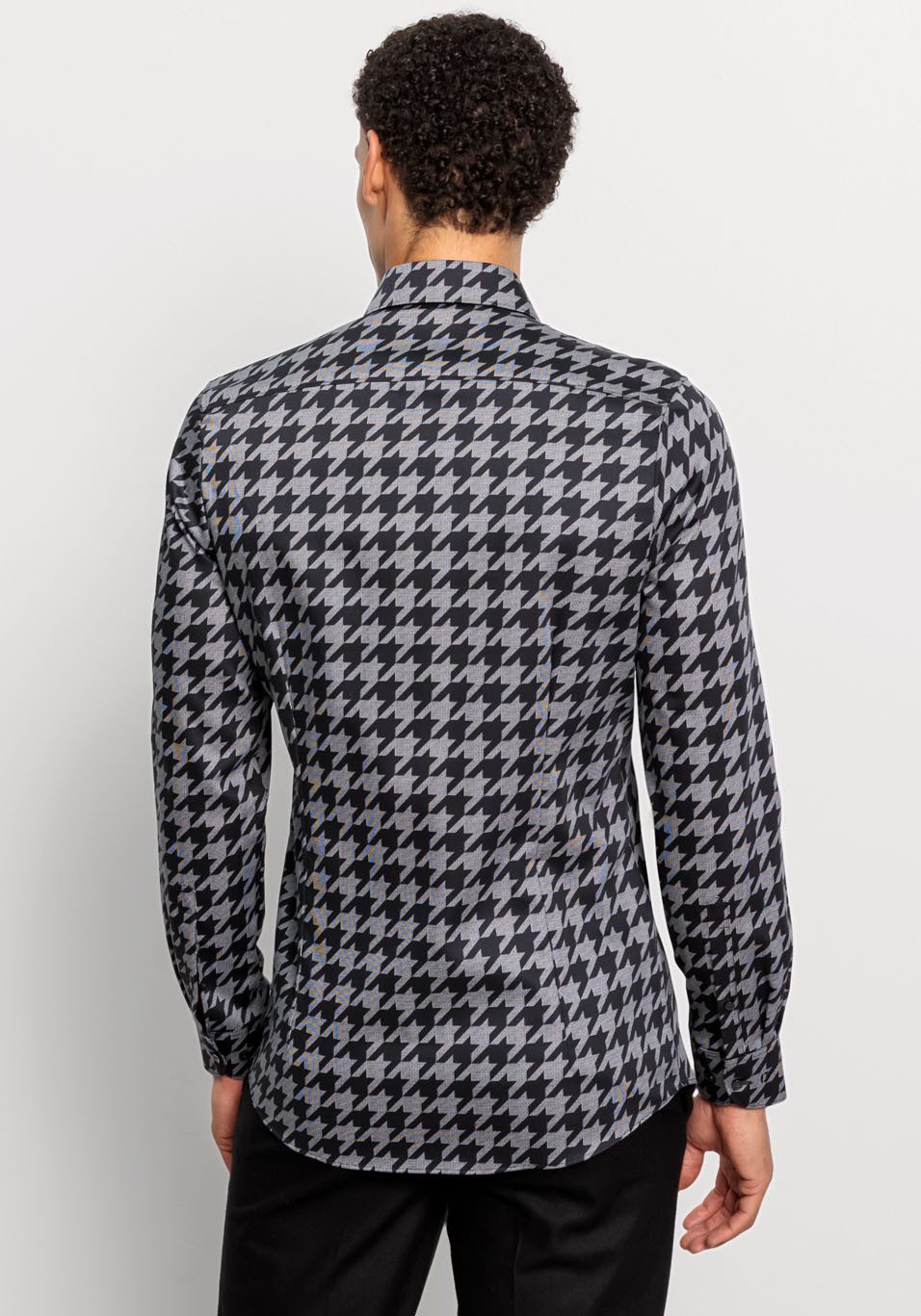OLYMP Businessoverhemd Level Five body fit met groot houndstooth-dessin, lange mouw