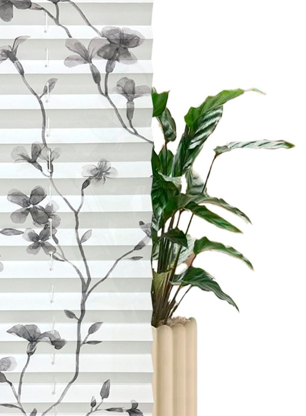 my home Plissé Minna in vaste maat met bloemprint, klemband nieuwe uitgave! (1 stuk)
