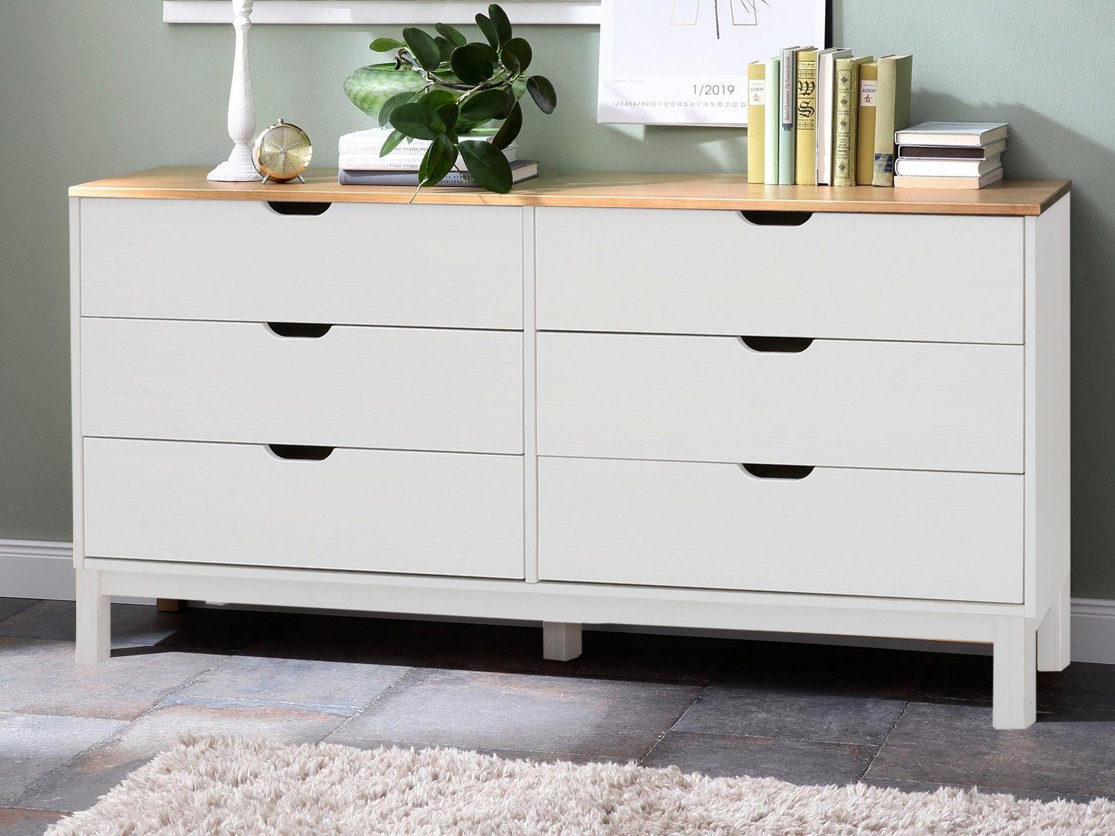 Home affaire Kast Post massief grenenhout, met vele opbergmogelijkheden, breedte 150 cm