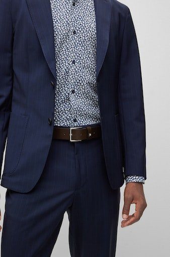 Boss Leren riem Ther-Flag-E_Sz35 met stijlvolle merkdetaillering