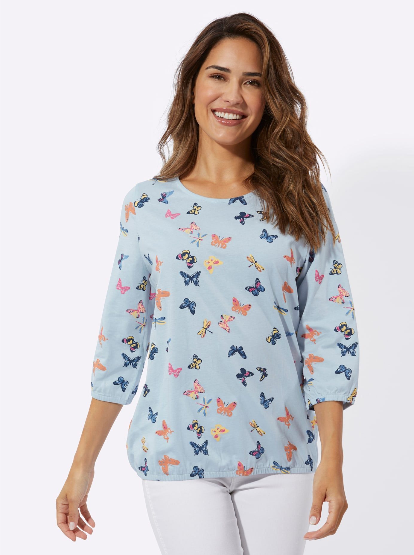 Classic Basics Shirt met 3/4 mouwen Shirt met 3/4-mouwen (1-delig) dames shirts maat 48 blauw