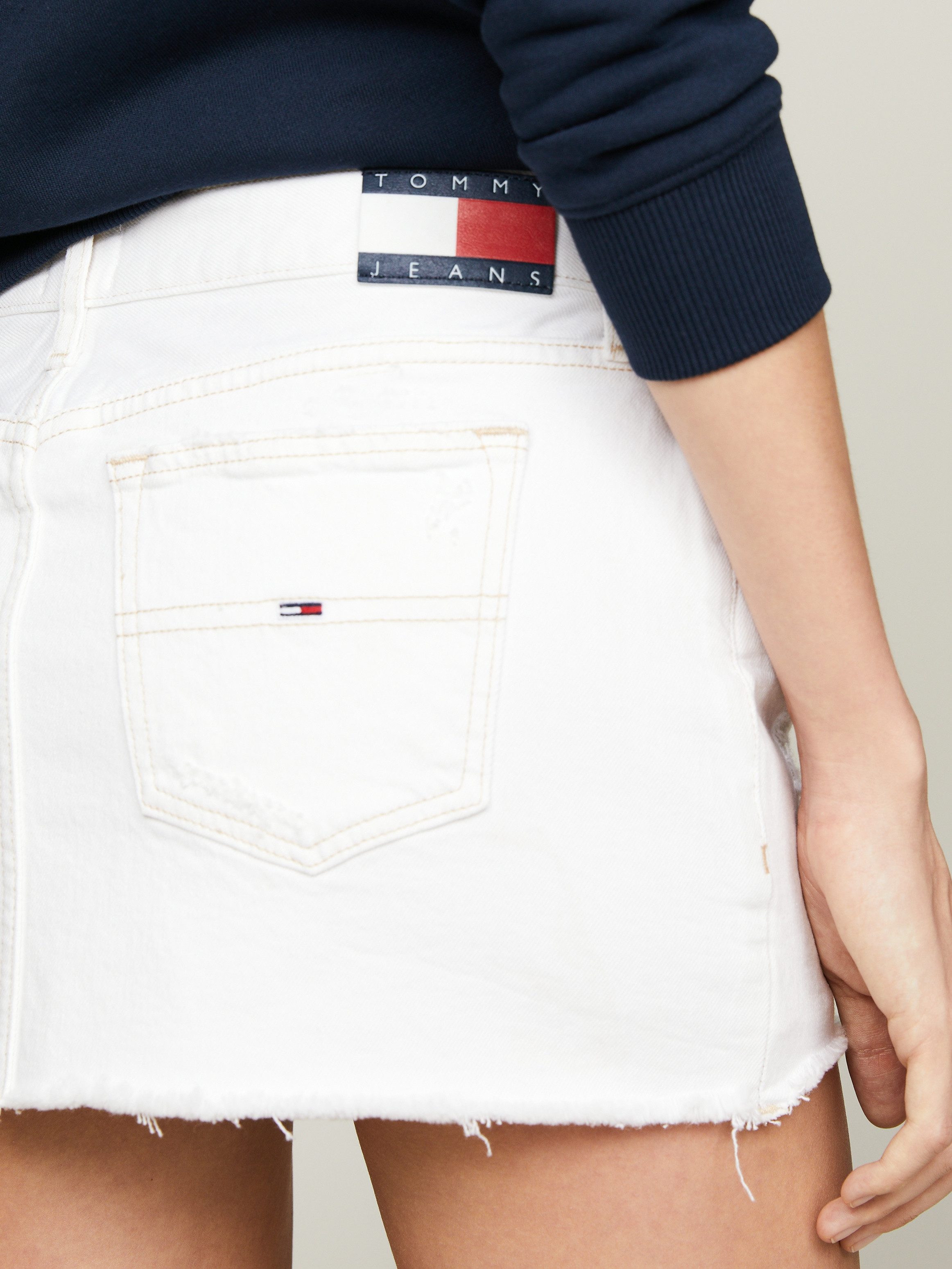 TOMMY Jeans rok LW MCR MN SKIRT BH0199 Webrok in 5-pocket stijl