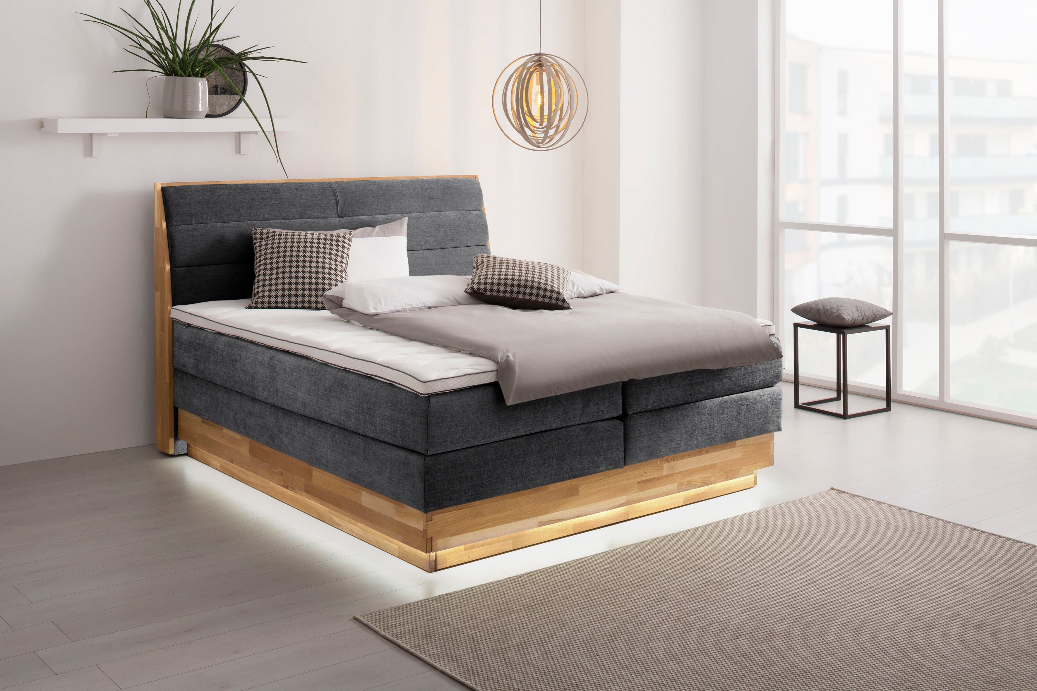 OTTO products Boxspring Ledverlichting, met gecertificeerde, gerecyclede overtrekstoffen