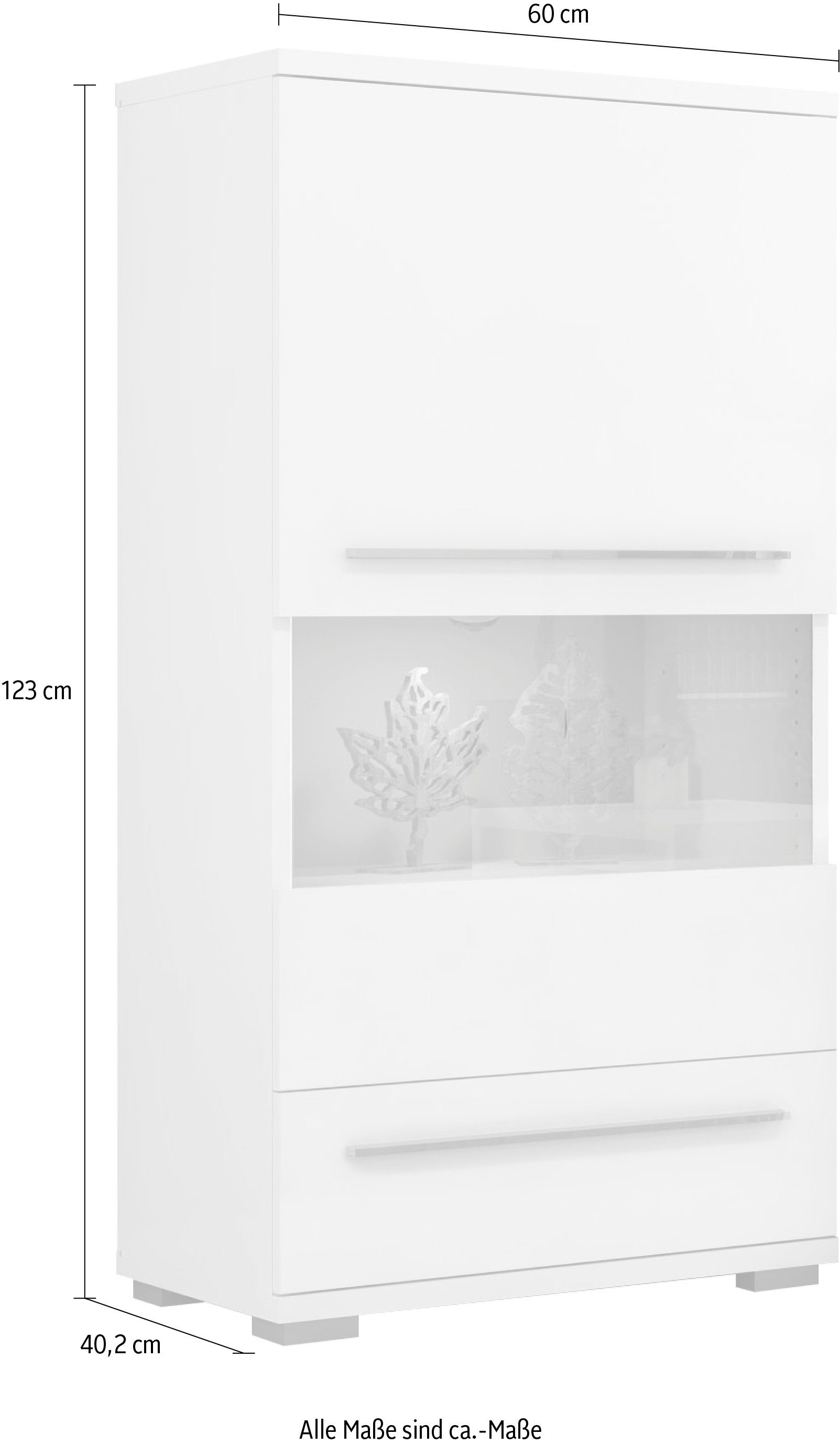 Places of Style Vitrinekast Piano UV-gecoat, soft close-functie