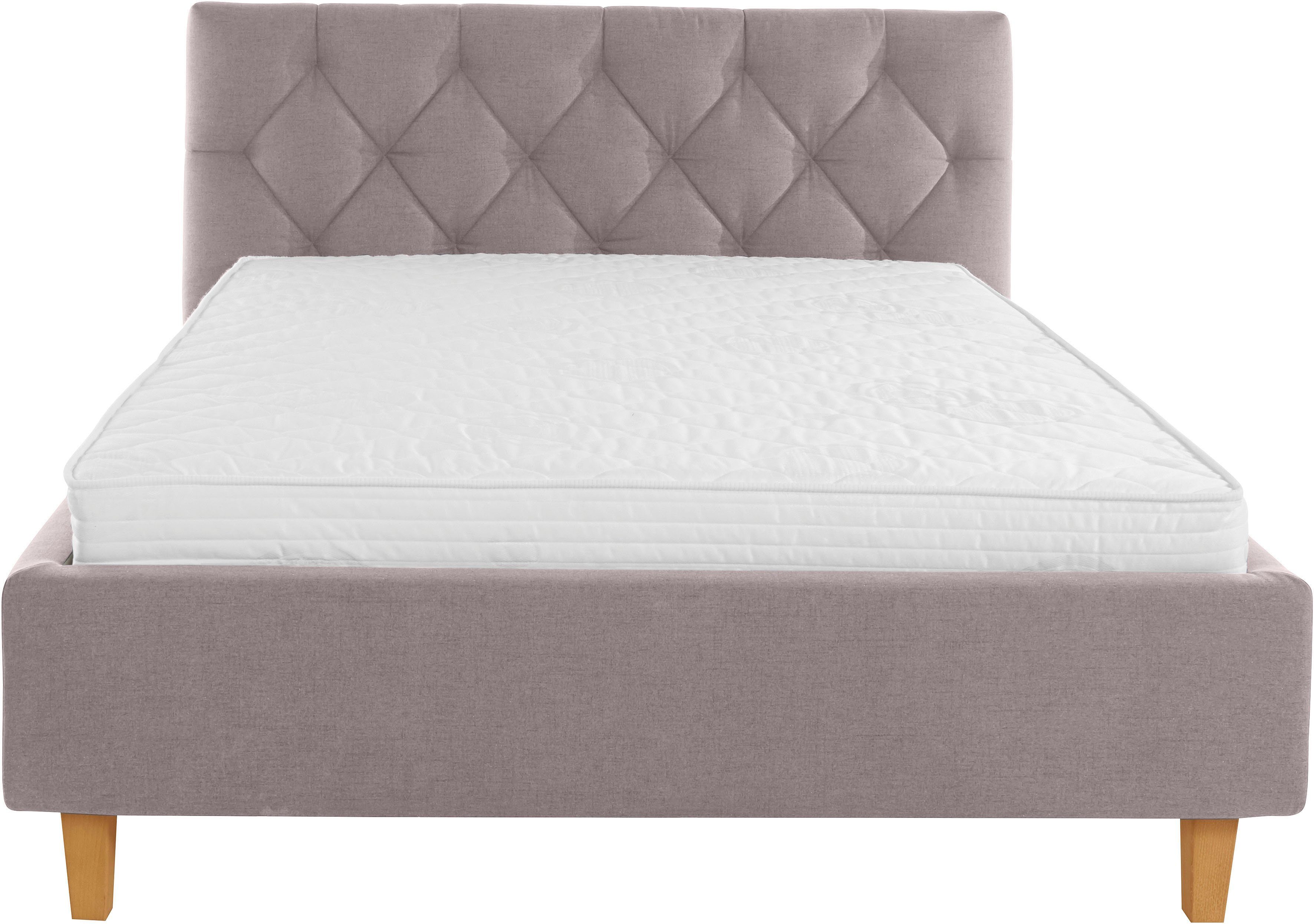 Guido Maria Kretschmer Home&Living Gestoffeerd bed Sunley 100 Kruisstiksel, hoofdbordhoogte 102 cm, zonder of met matras/lattenbodem