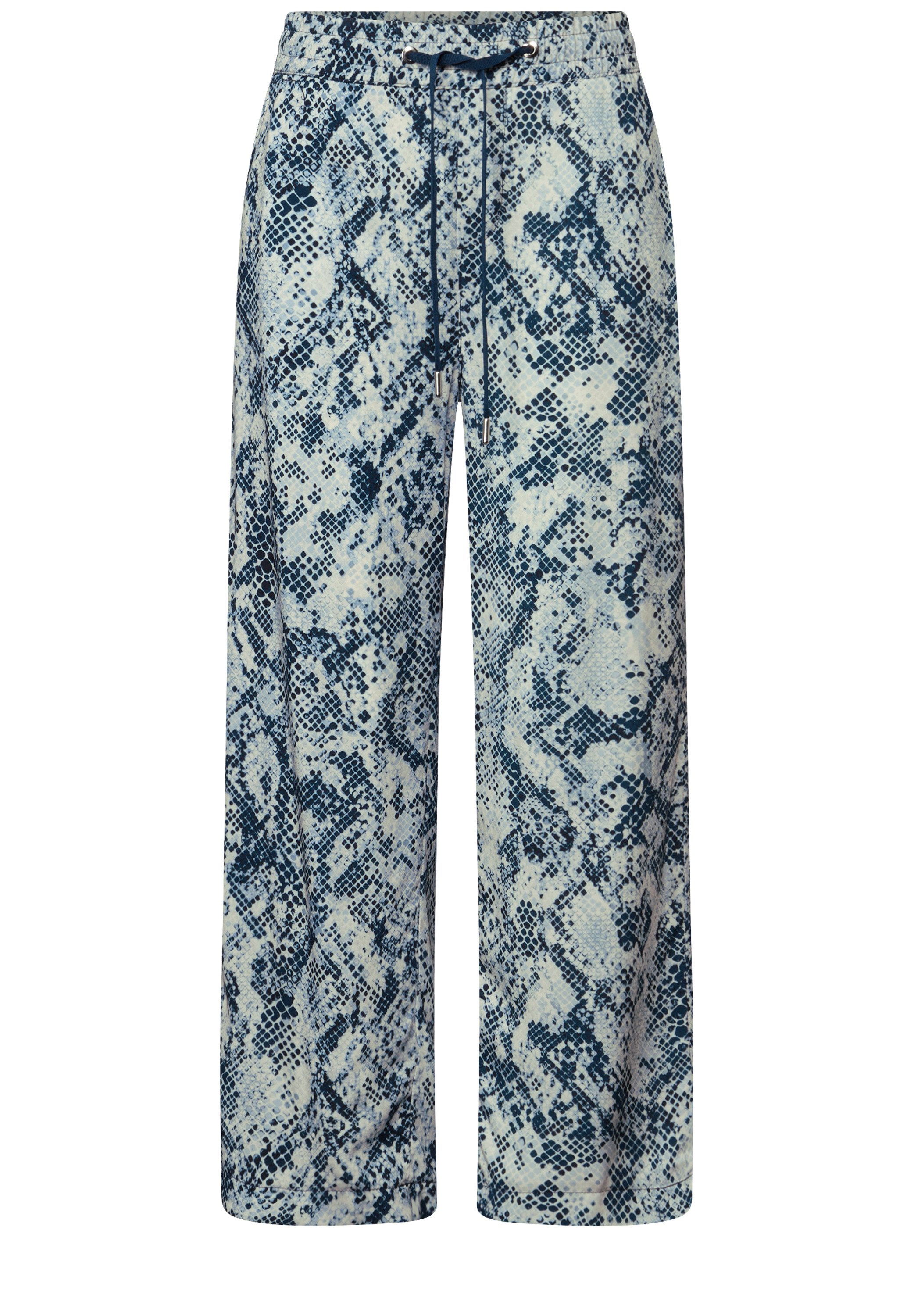 STREET ONE Stoffen broek Style Emee met elastische tailleband en tunnelkoord, met grafisch patroon