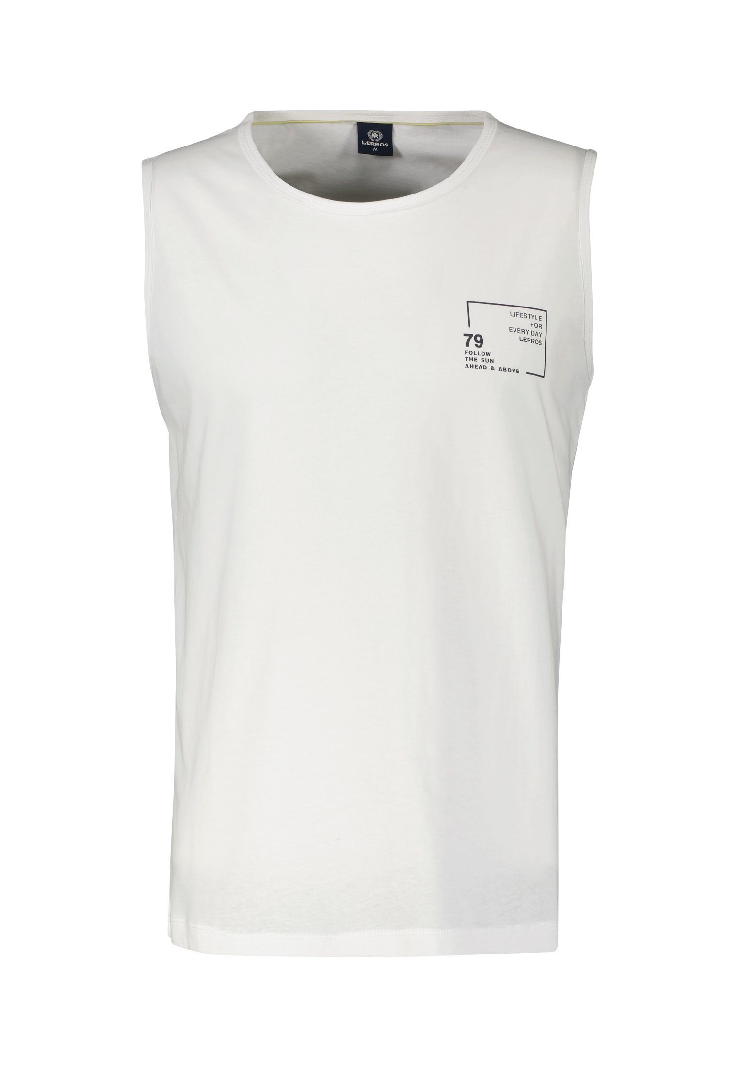 Lerros Muscle-shirt LERROS tanktop met borstprint heren t-shirts maat 5XL wit