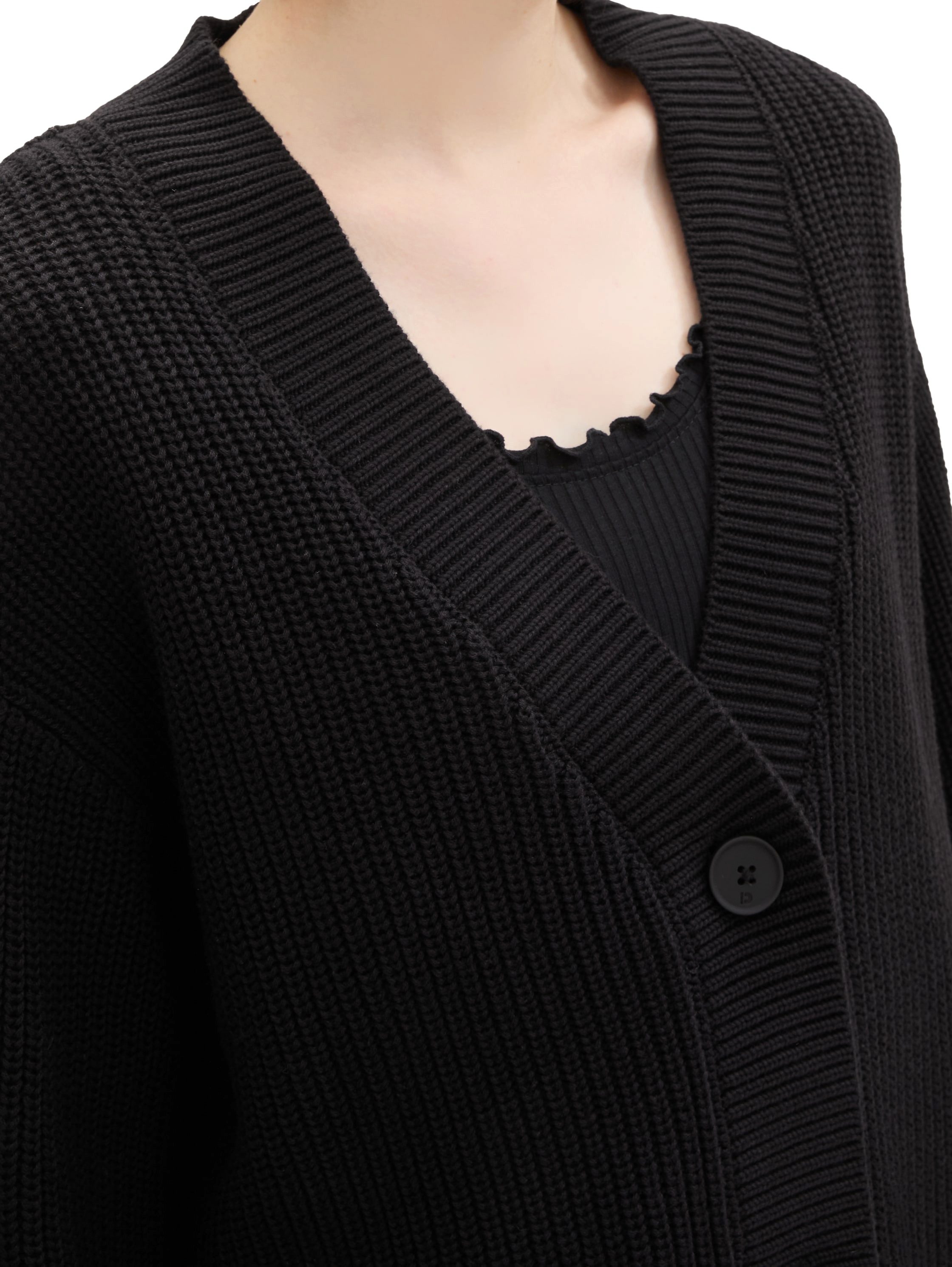 Tom Tailor Denim Cardigan met breistructuur en knoopsluiting