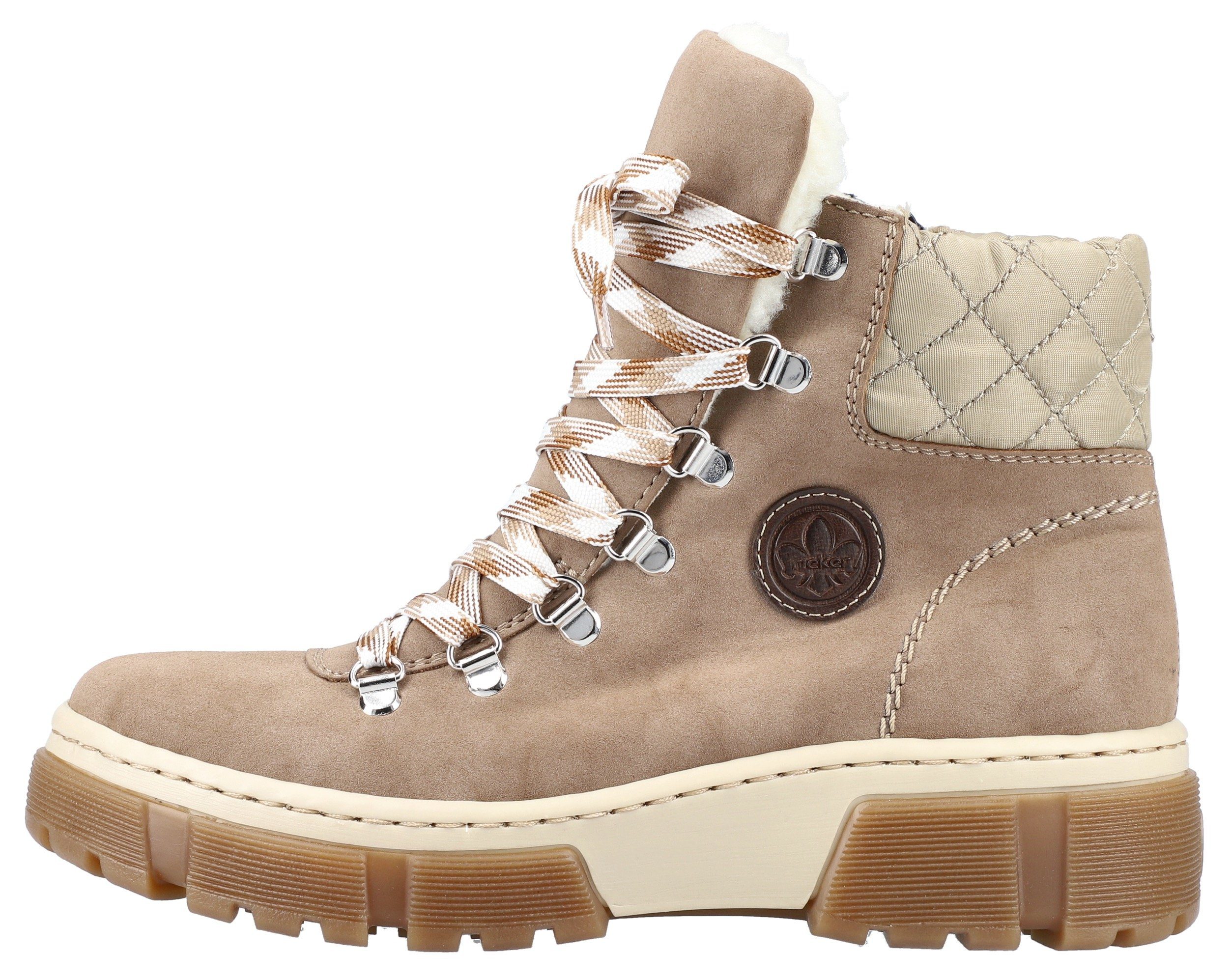 Rieker Winterlaarzen winterenkellaars, veterschoenen, plateau, met warmvoering-uitrusting