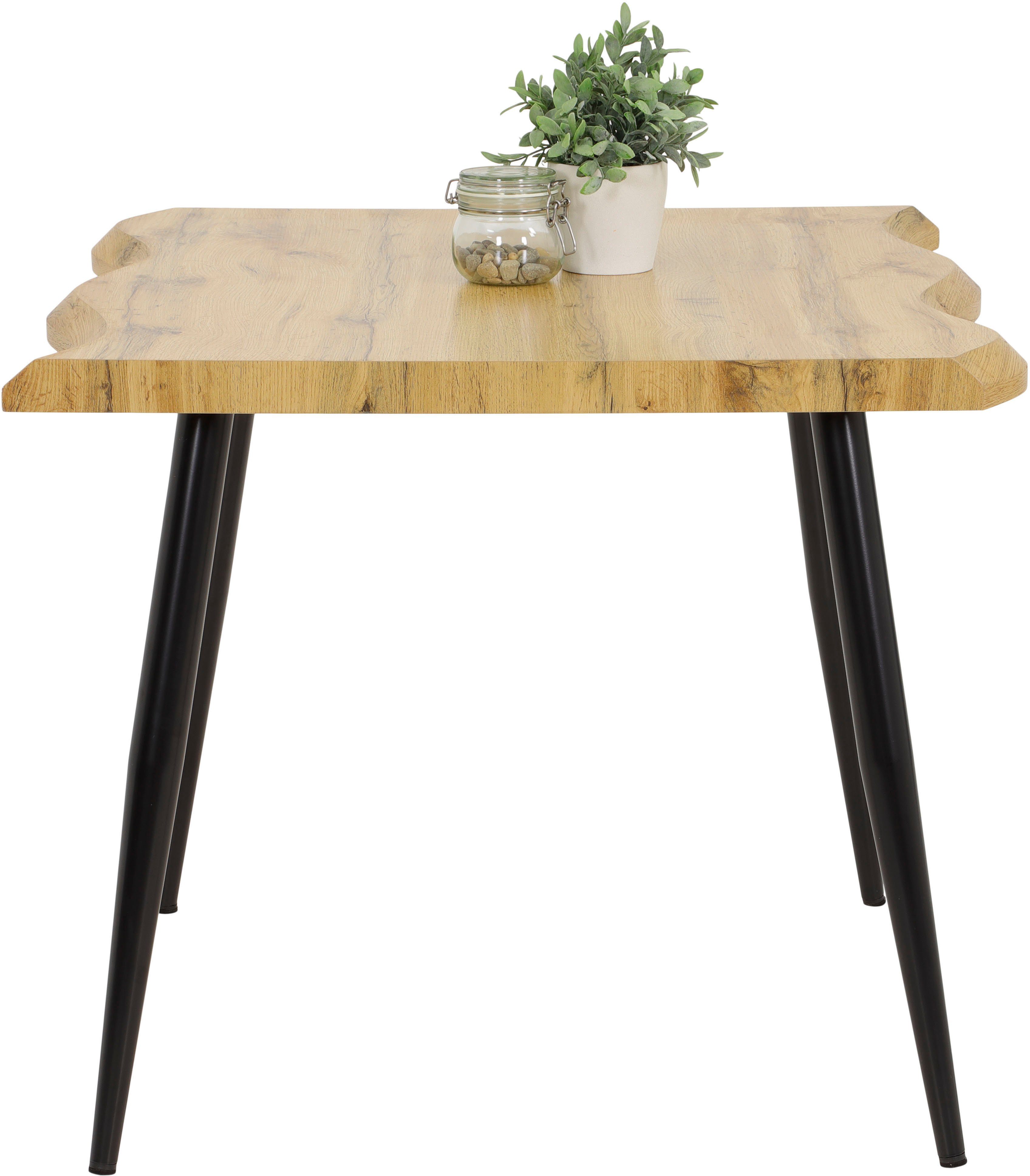 HELA Tafel met hout GABI IV Boomstructuur (Face Up), 90 x 90 cm, praktisch voor kleine kamers