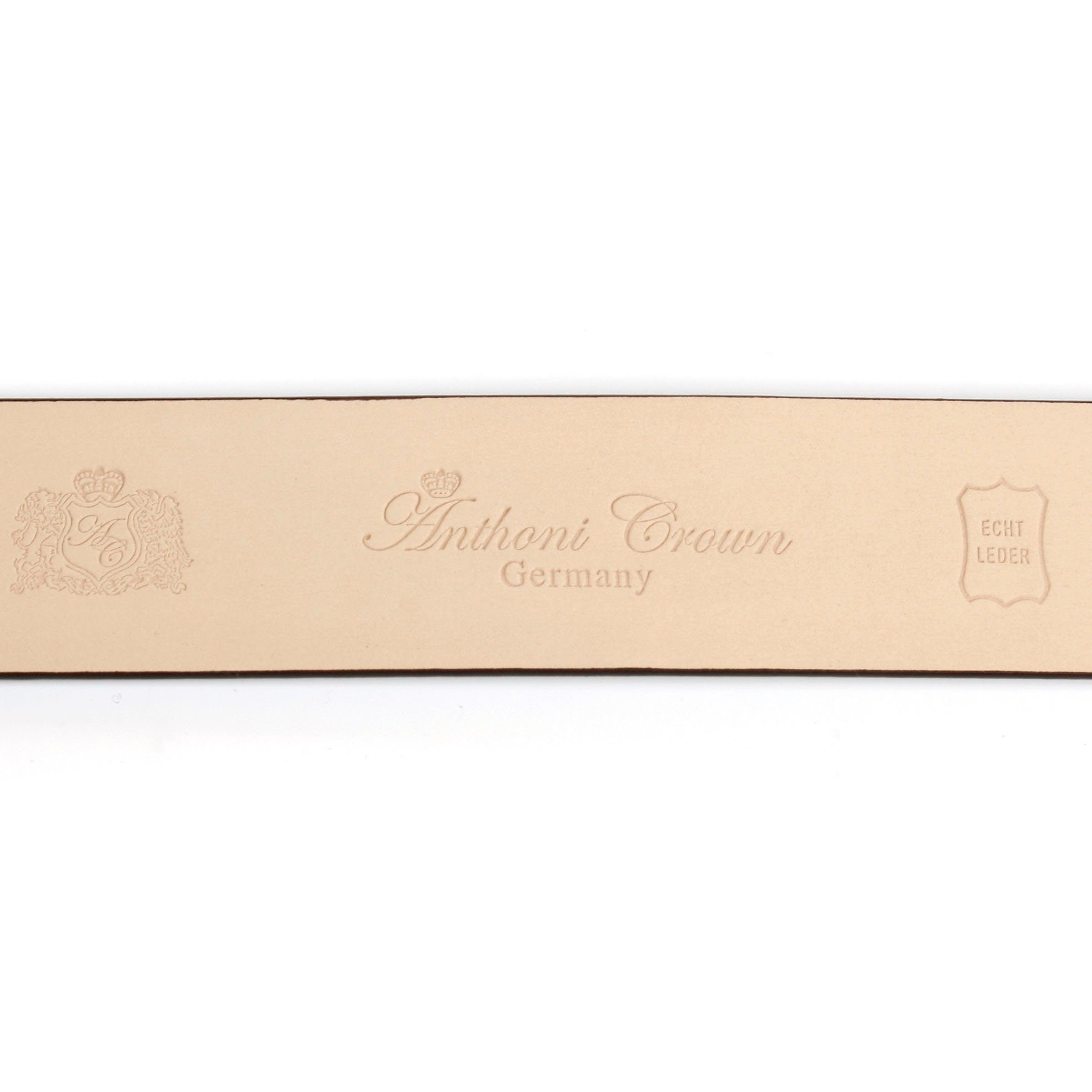 Anthoni Crown Leren riem Damesriem met automatische gesp met metalen passant