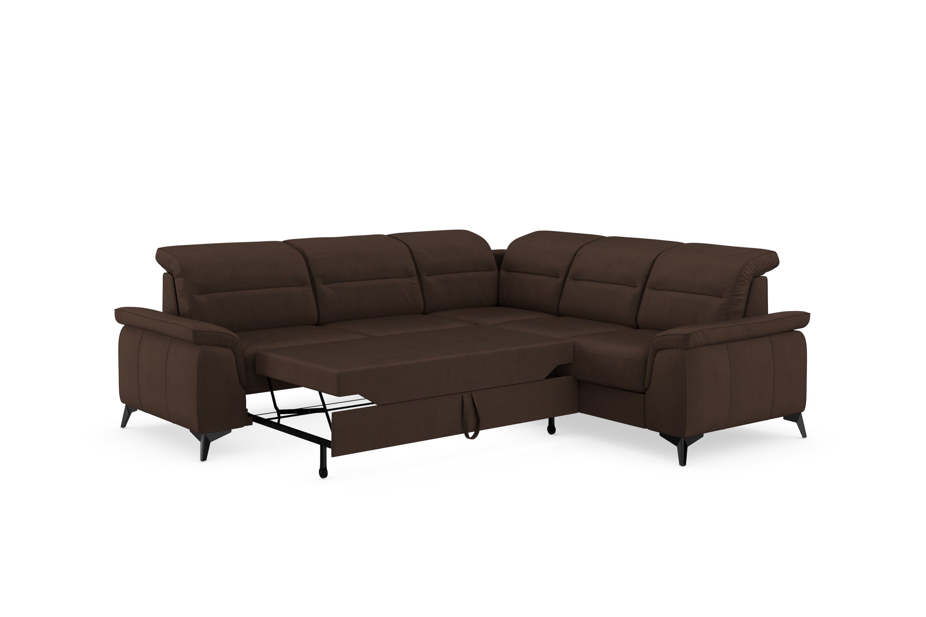 sit&more Hoekbank Sinatra L-vorm optioneel met verstelbare hoofdsteun en armleuning, metalen poten