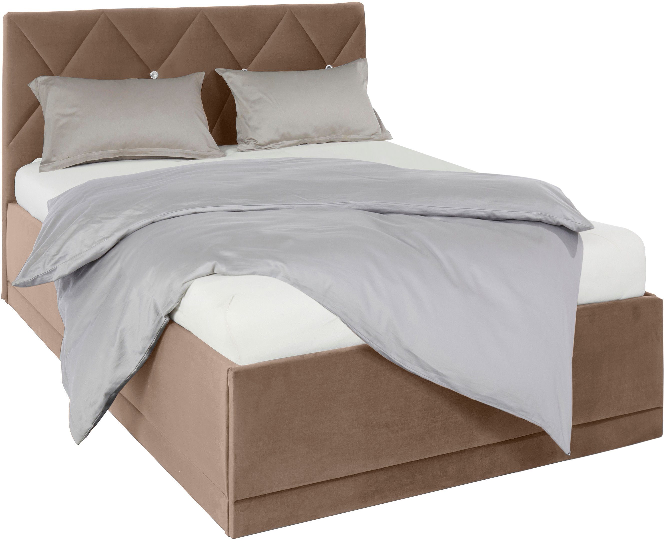 Westfalia Polsterbetten Gestoffeerd bed ADAMAS ook met bedlade, knoopdetails met stras