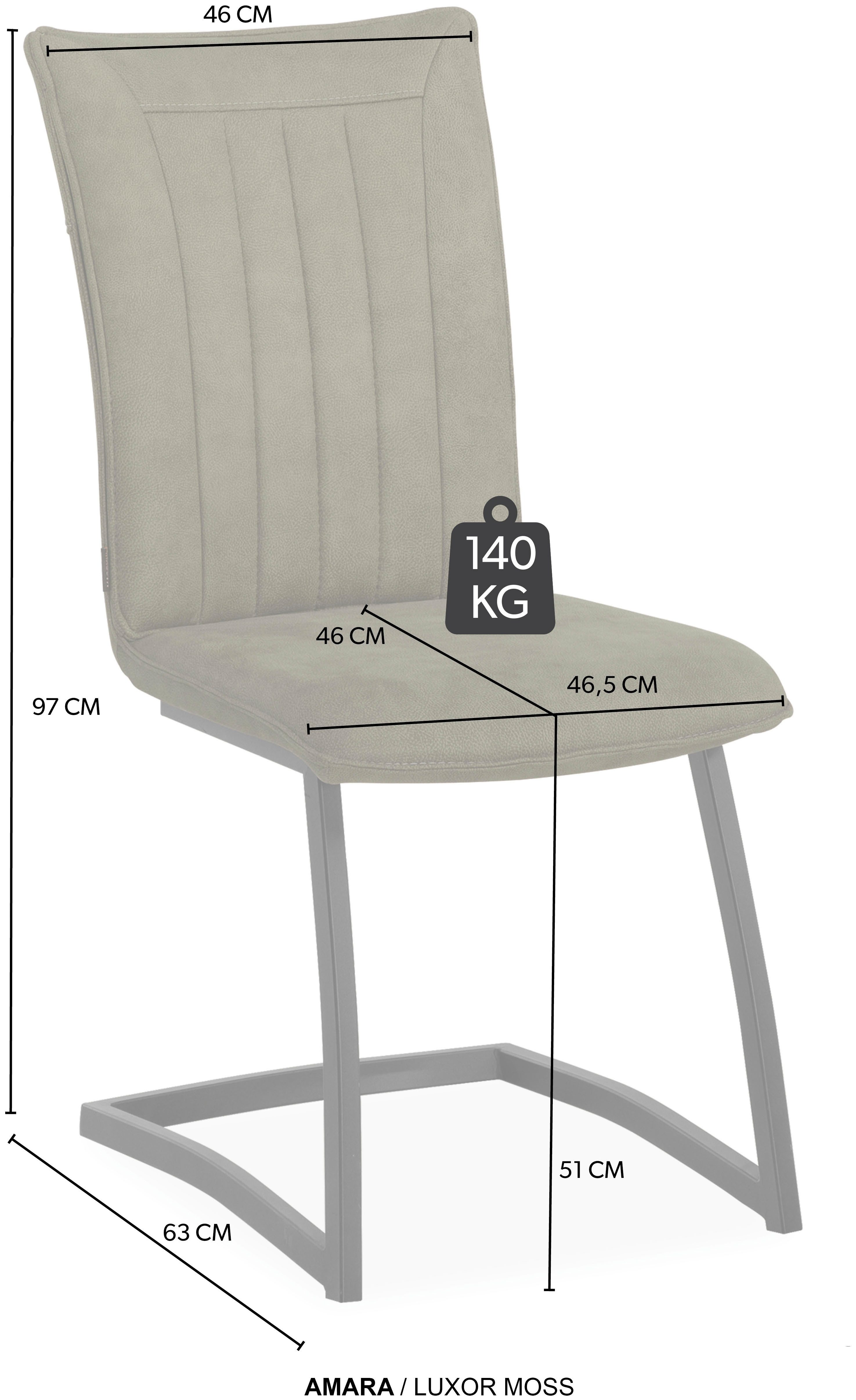 OMG Design Vrijdragende stoel Amara Eetkamerstoel, keukenstoel, onderhoudsvriendelijke bekleding (set)