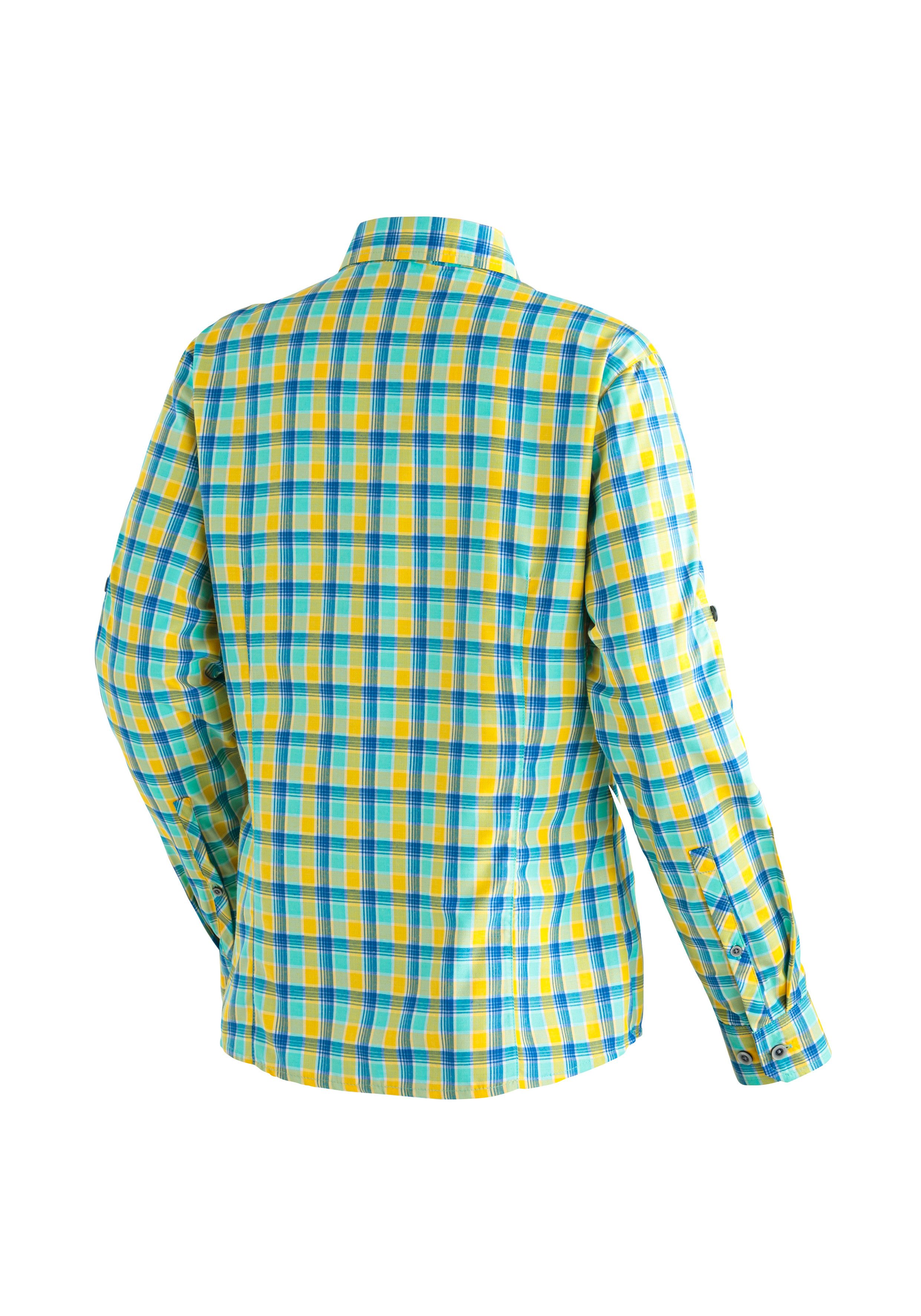 Maier Sports Functionele blouse NANNI Dames blouse, lange mouwen geruite blouse voor buiten en vrije tijd