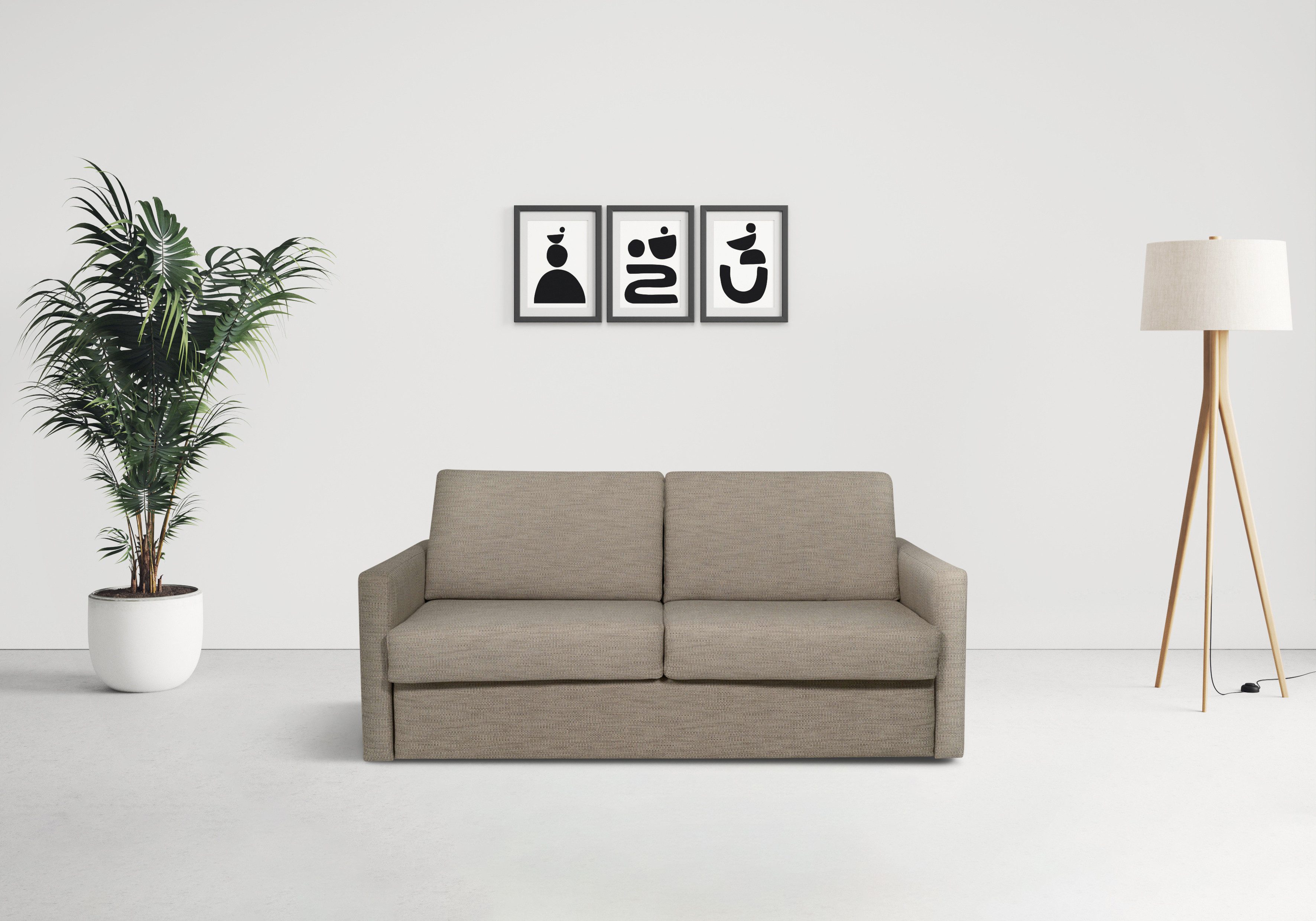 Places of Style Slaapbank Goldpoint 162 cm, slaapbank, ligoppervlak 120/200 cm, beige, slaapbanken, Breedte ligoppervlak: 120 cm, Lengte ligoppervlak: