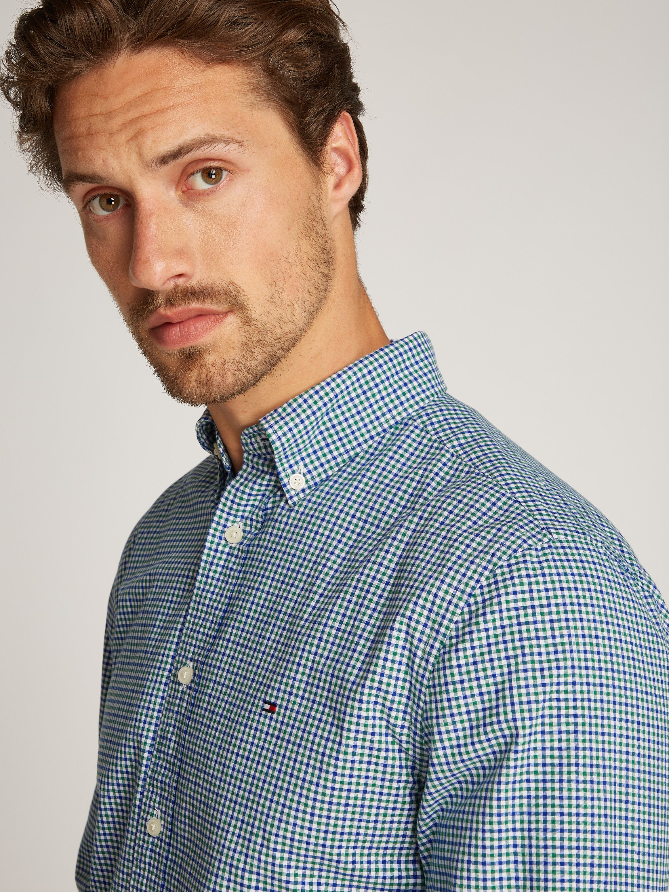 Tommy Hilfiger Businessoverhemd FLEX POPLIN GINGHAM RF SHIRT