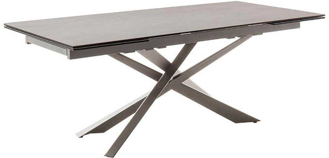 MCA furniture Eettafel TESERO uitschuifbare tafel 200-300 cm Keramiek, roestvrij staal, marmer-look, uittrekbaar, belastbaar tot 100 kg, 10-12 personen
