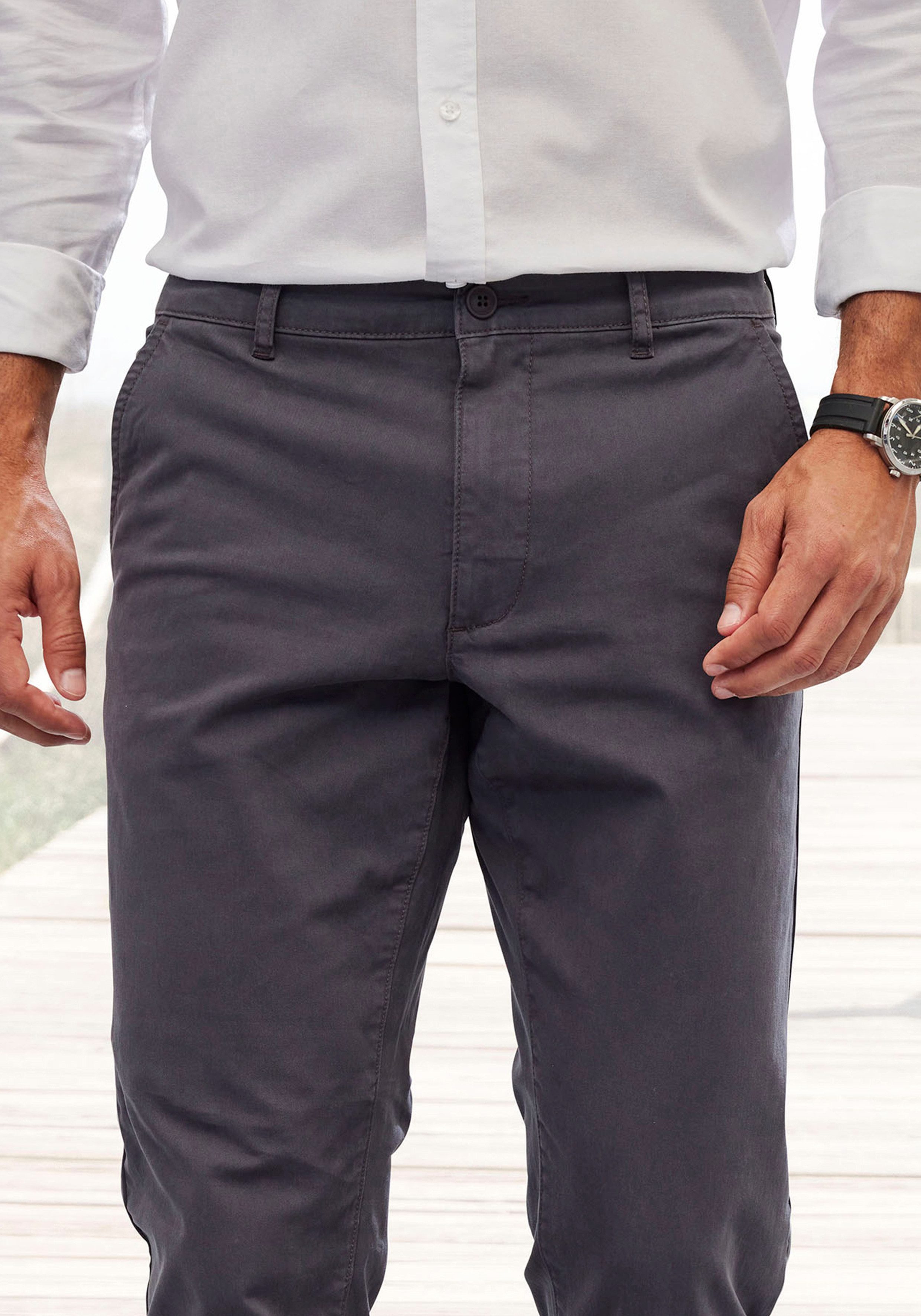 H.I.S Chino Regular fit lange broek, van elastische katoenkwaliteit