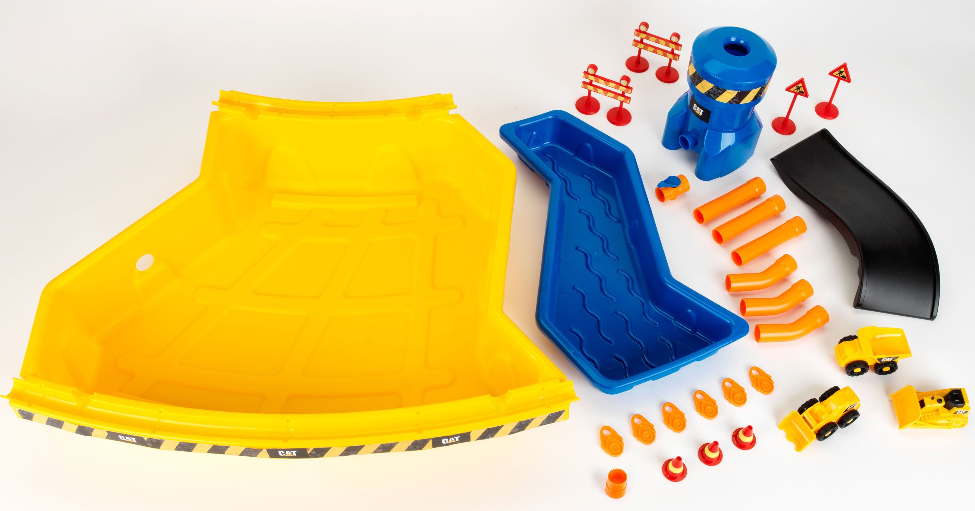 Klein Speelgoed-shovel Caterpilar CAT zandbouwplaats mega met 3 cat® voertuigen, made in germany (set, 28-delig)