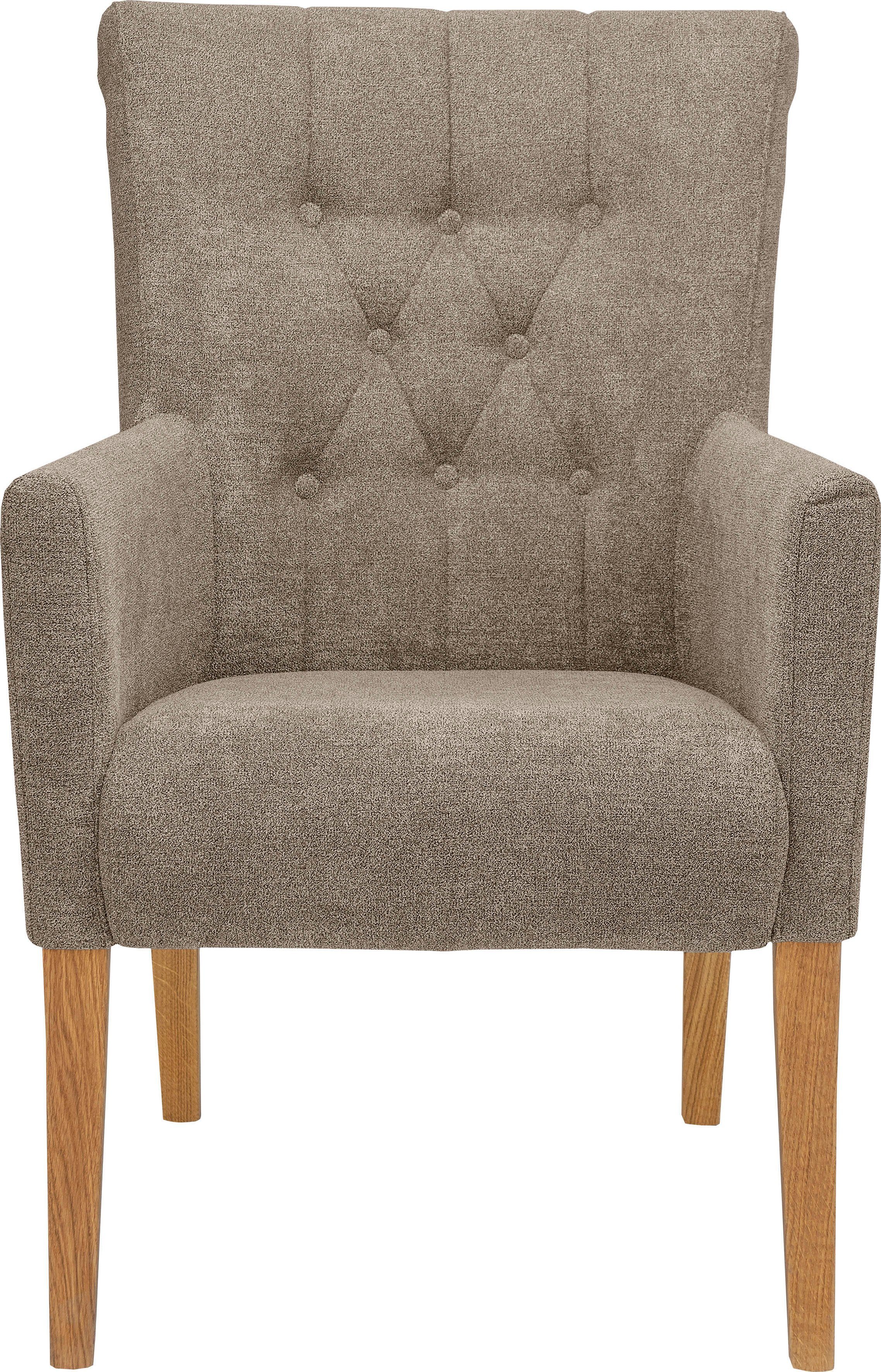 Home affaire Eetkamerstoel King Fauteuil met knoopdetails, gestoffeerde stoel (1 stuk)