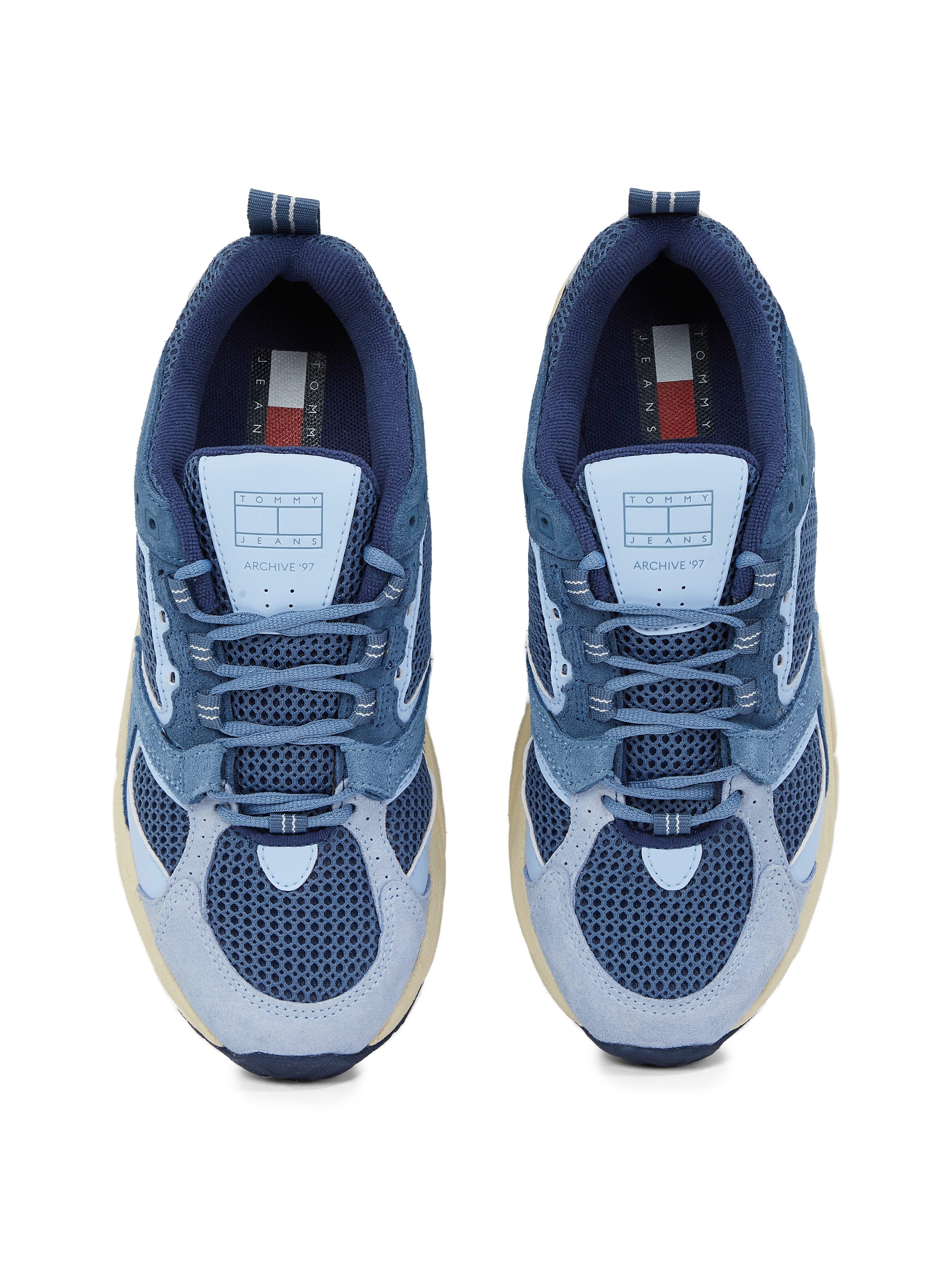 TOMMY JEANS Sneakers met sleehak ARCHIVE'97 , lente-schoen, lage schoen, veterschoen met logo op de tong