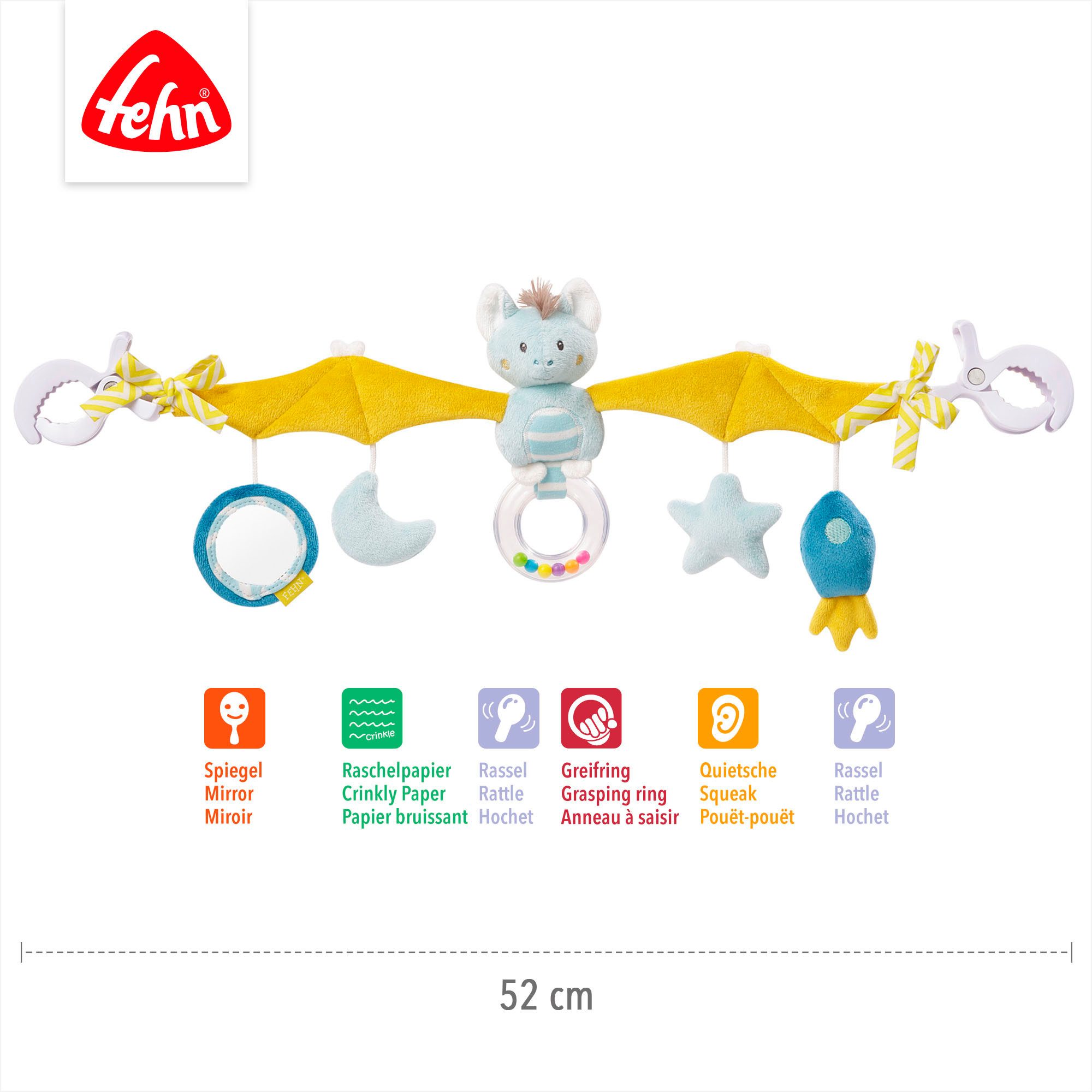 Fehn Kinderwagenketting Little Castle, vleermuis