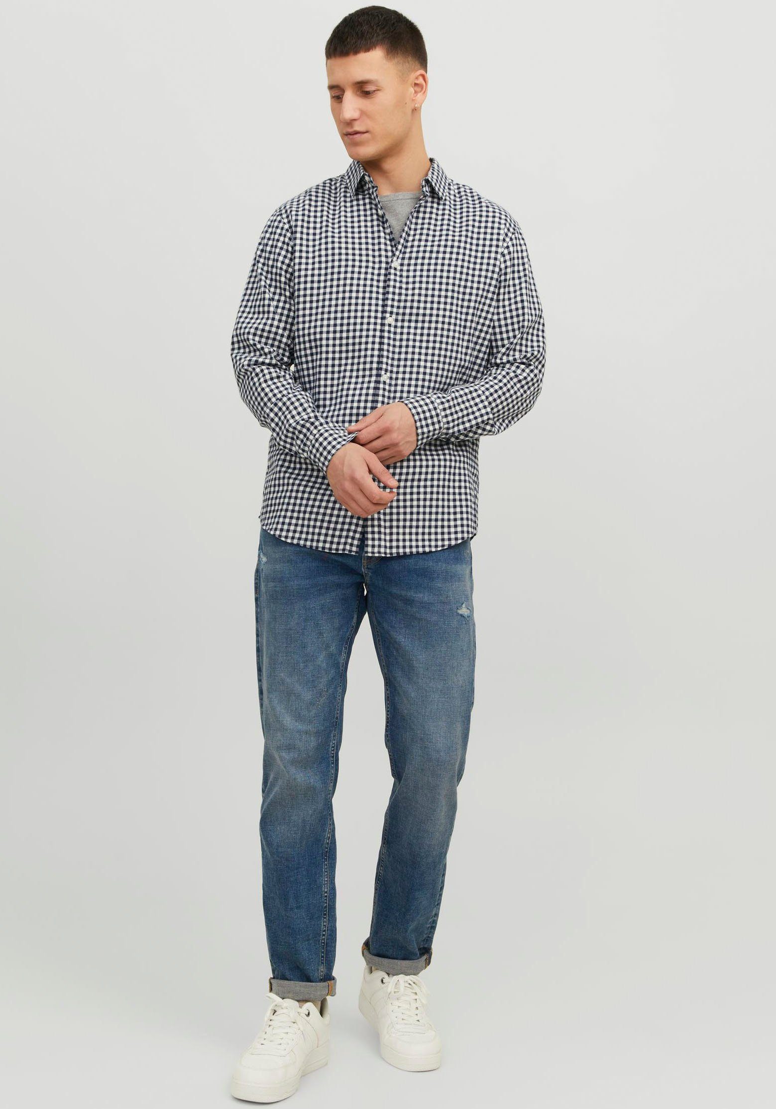 Jack & Jones Overhemd met lange mouwen JJEGINGHAM TWILL SHIRT L/S NOOS