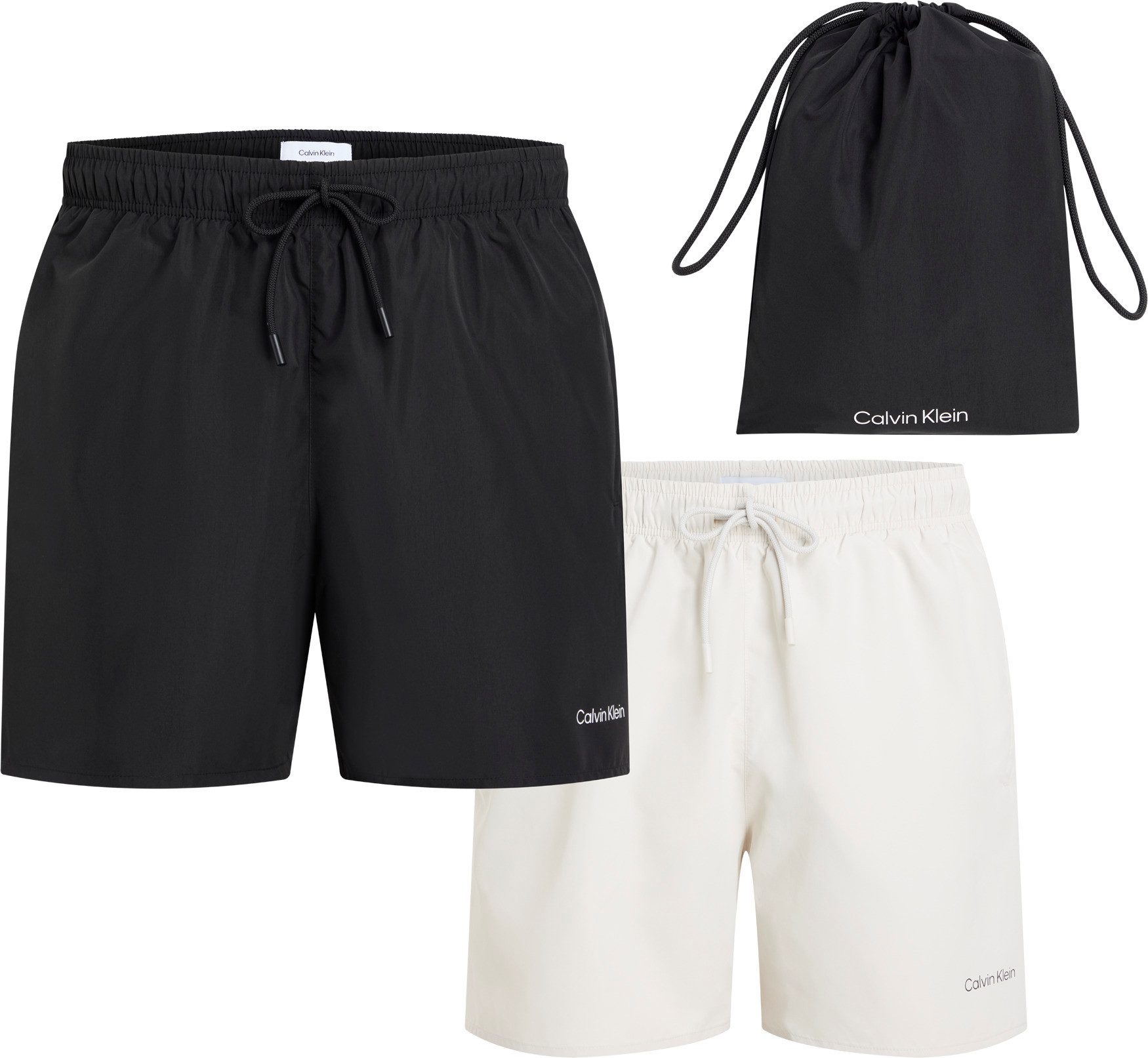 Calvin Klein Swimwear Zwemshort met logo (2 stuks, Set van 2)