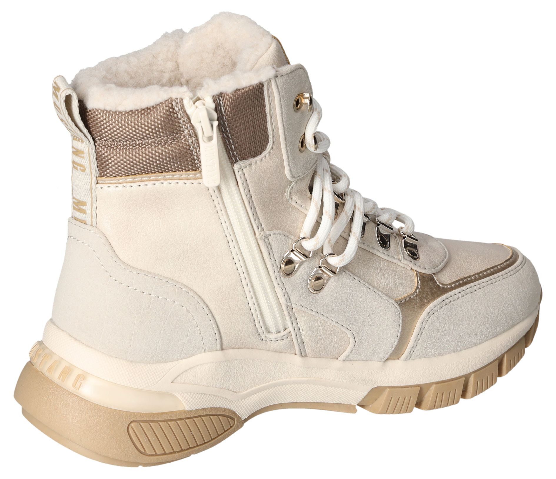 Mustang Shoes Winterlaarzen , veterschoenen, outdoorlaarzen, warme voering, met schachtkussen
