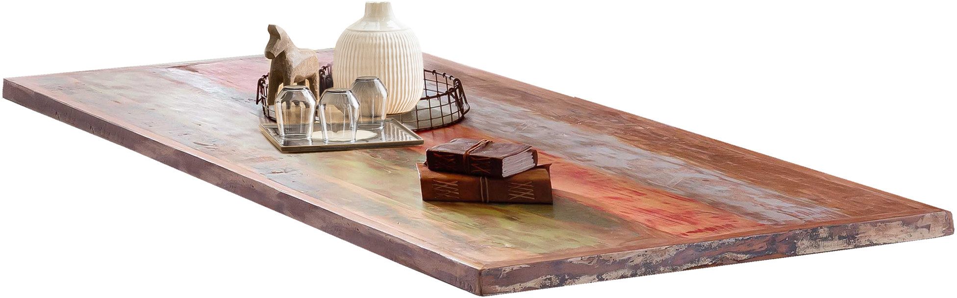 SIT Eettafel Blad van kleurrijk gelakt oud hout