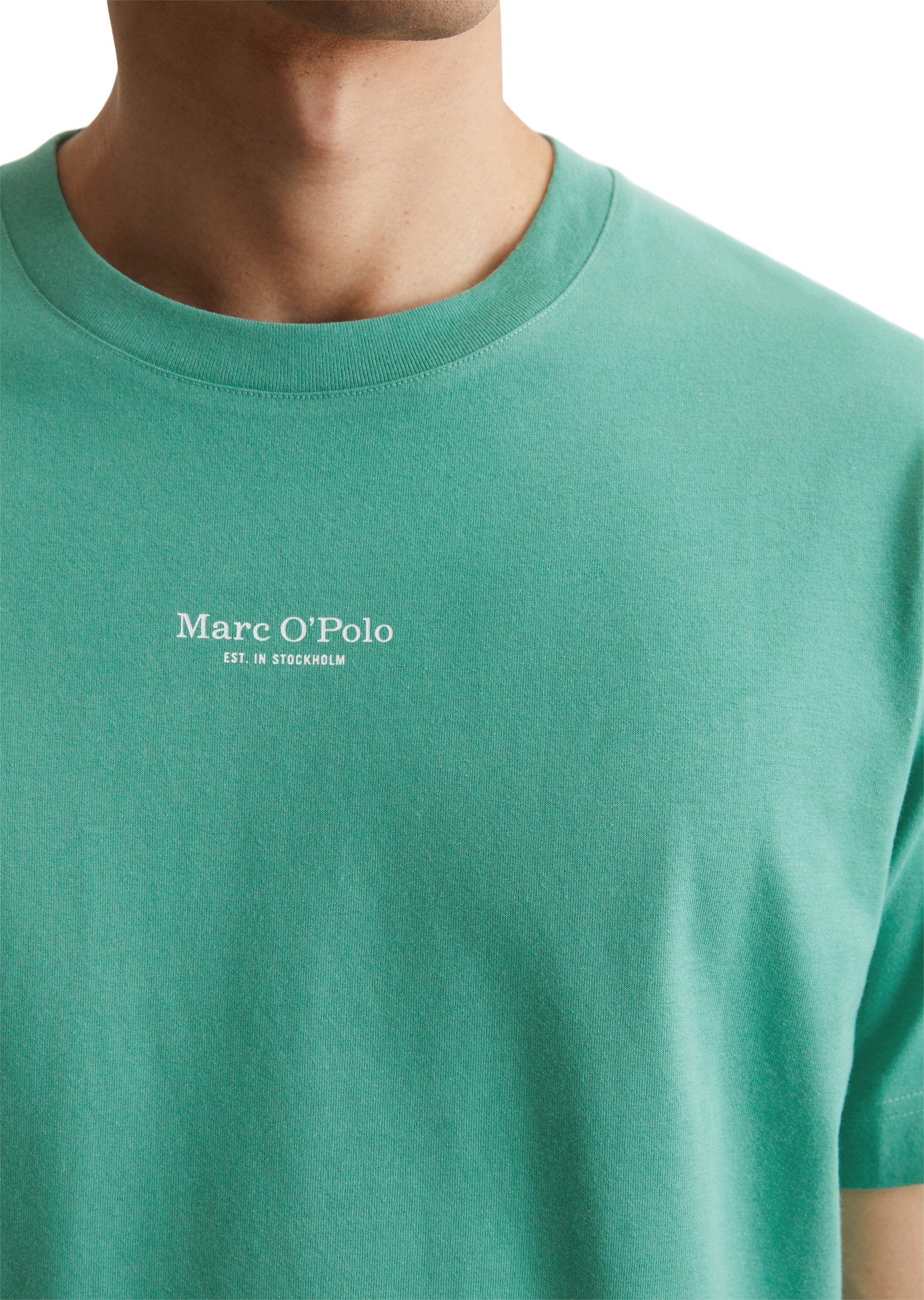 Marc O'Polo T-shirt een klein, bescheiden logo in contrastkleur siert de borst