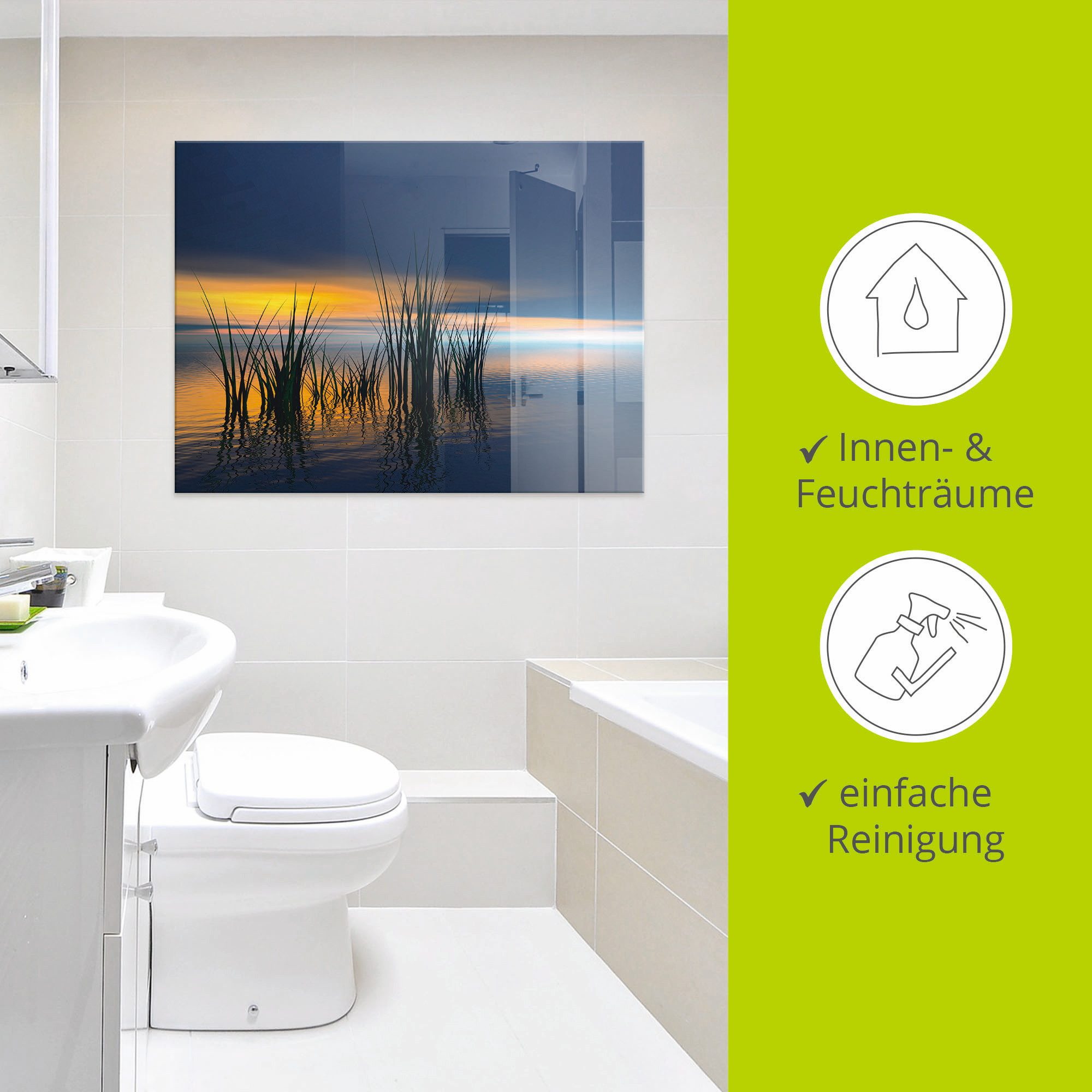 Artland Print op glas Zonsondergang III in verschillende maten